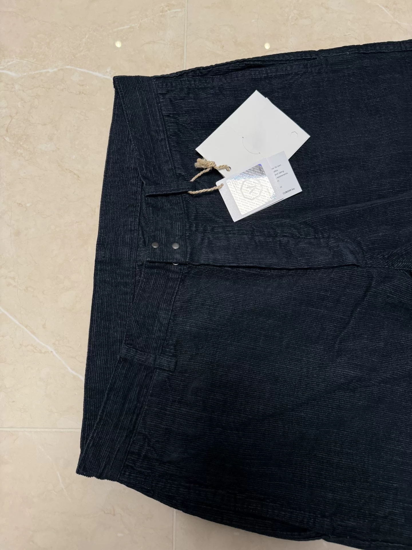 Visvim ICT Indigo Dyed Wooden Button Casual Pants — detail