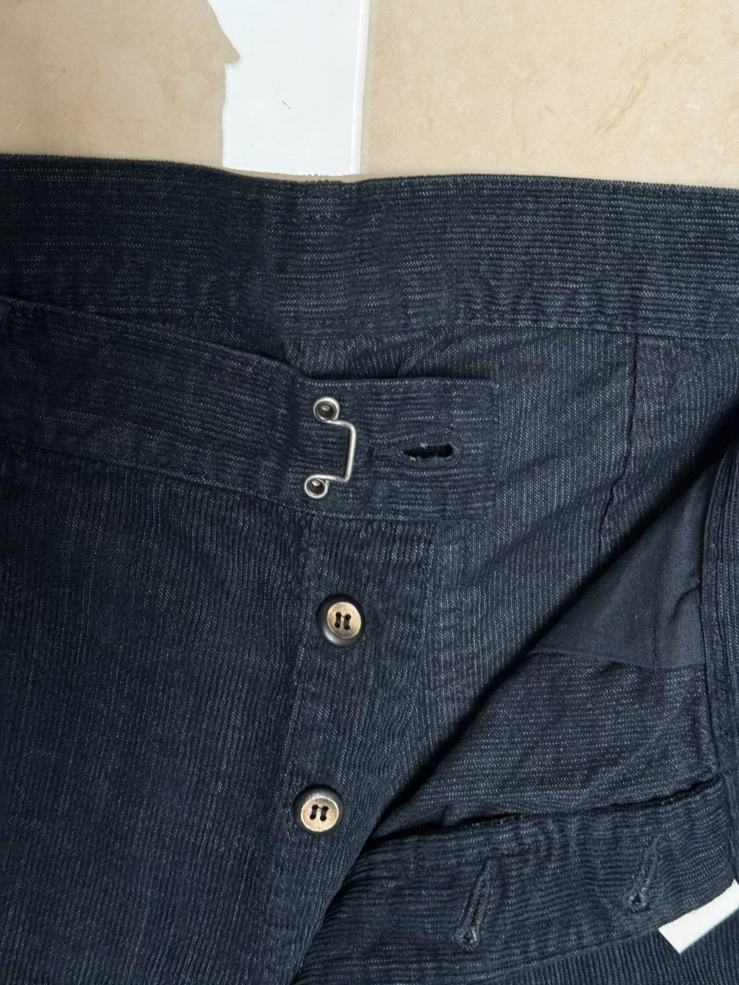 Visvim ICT Indigo Dyed Wooden Button Casual Pants — back
