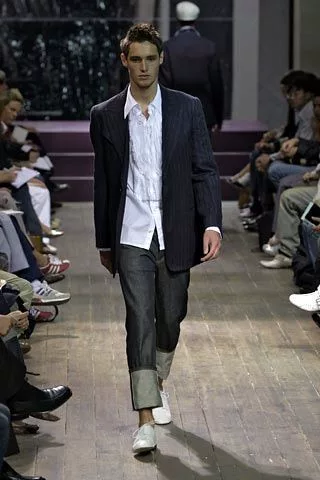 Yohji Yamamoto 05SS Striped Double-Layer Coat — front