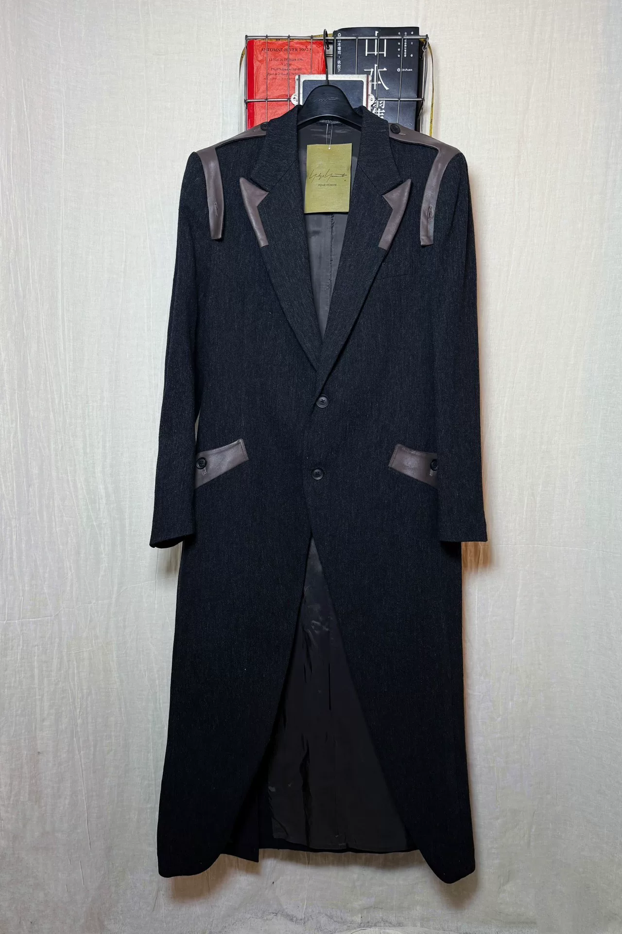 Yohji Yamamoto 24AW Deconstructed Leather Coat — detail