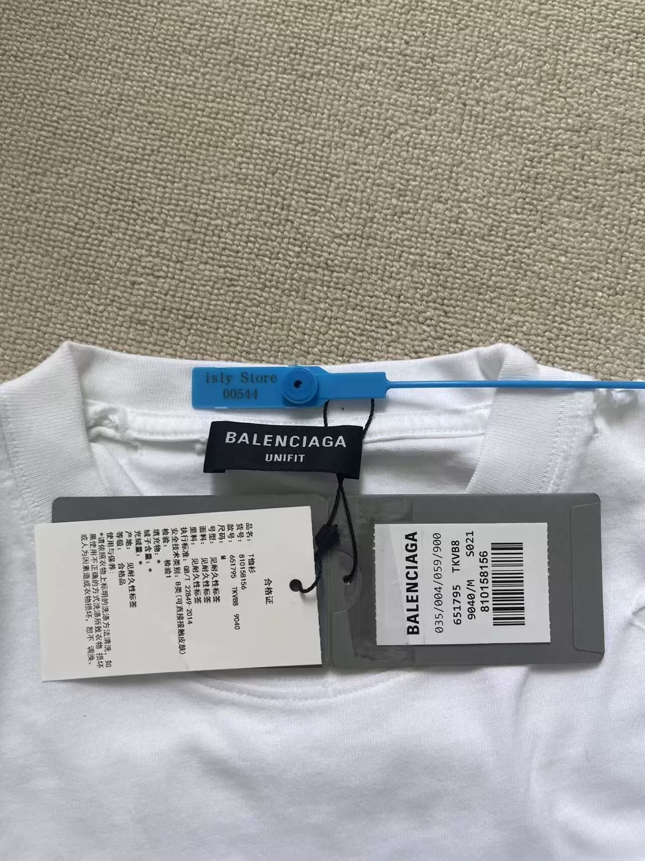 Balenciaga Destroyed White Logo T-shirt — back