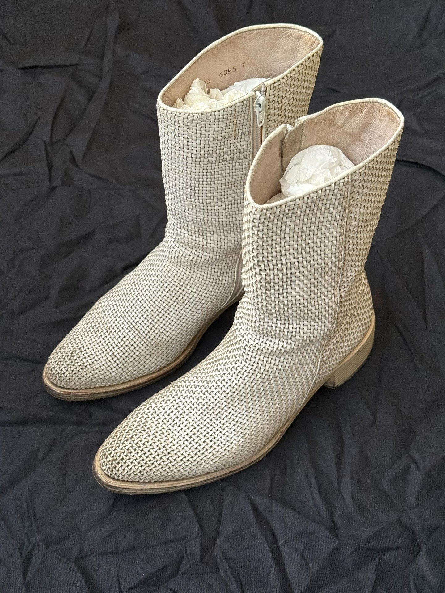 Carol Christian Poell Woven Leather Boots — back