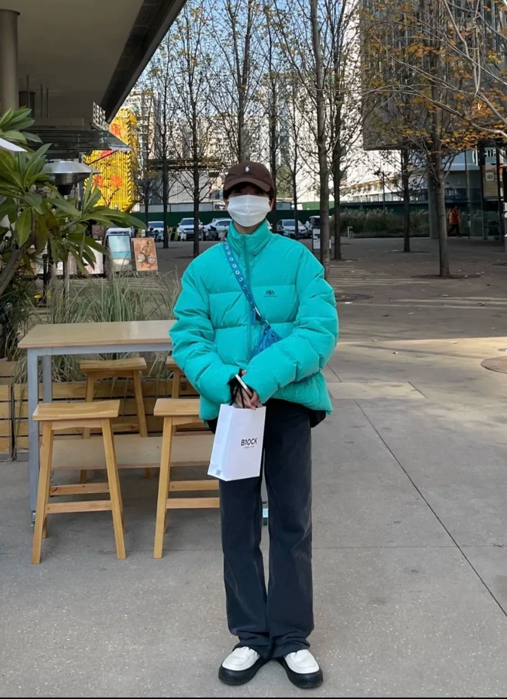 Balenciaga Green Puffer Jacket — front