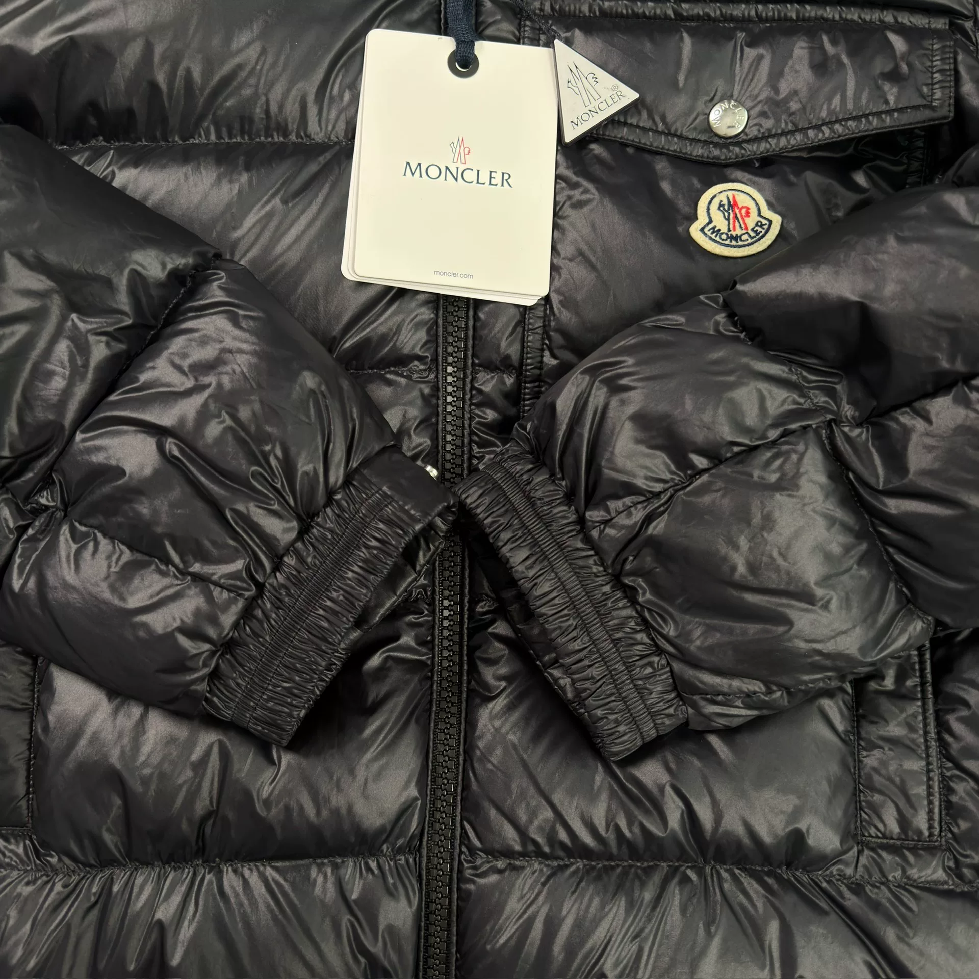 Moncler Wollaston Black Hooded Down Jacket — back