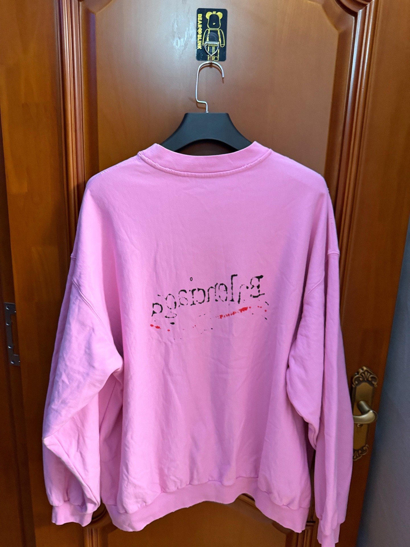 Balenciaga Pink Wave Logo Sweatshirt — front