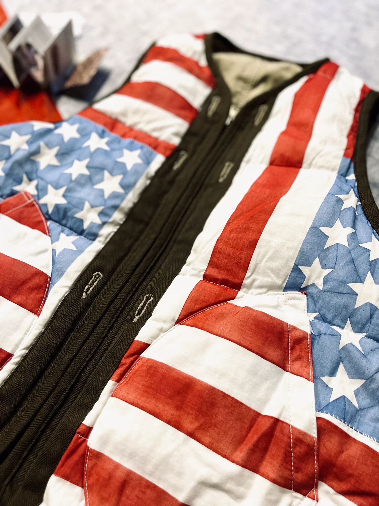 Visvim Liner Down Vest American Flag — back