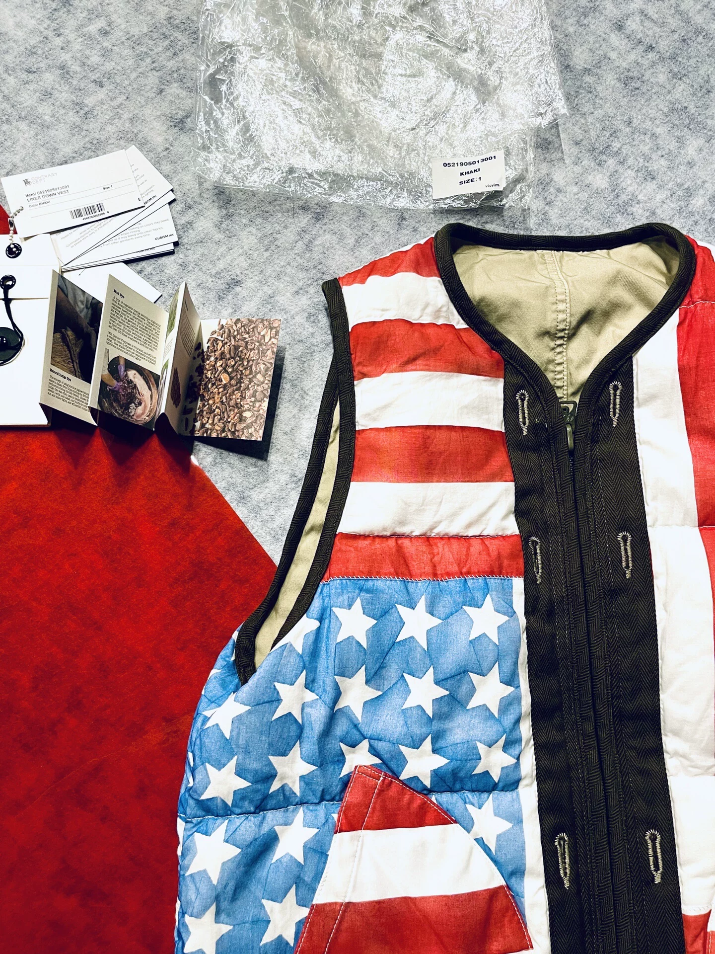 Visvim Liner Down Vest American Flag — detail