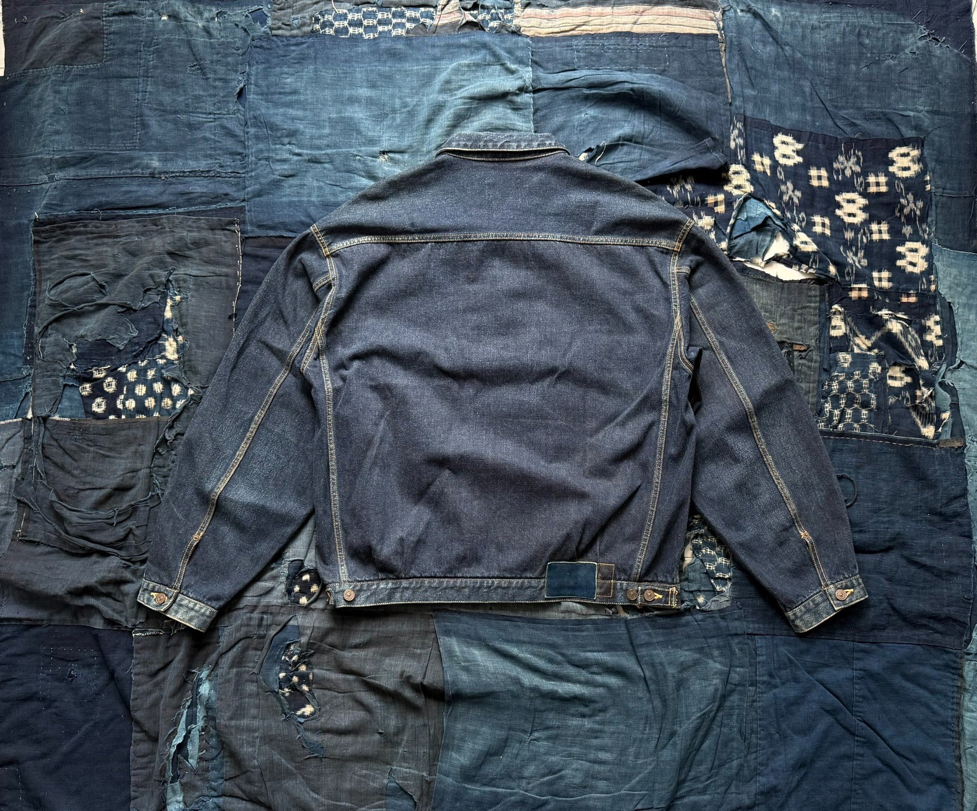 Visvim 101XX Damaged Mud Dyed Denim Jacket — detail