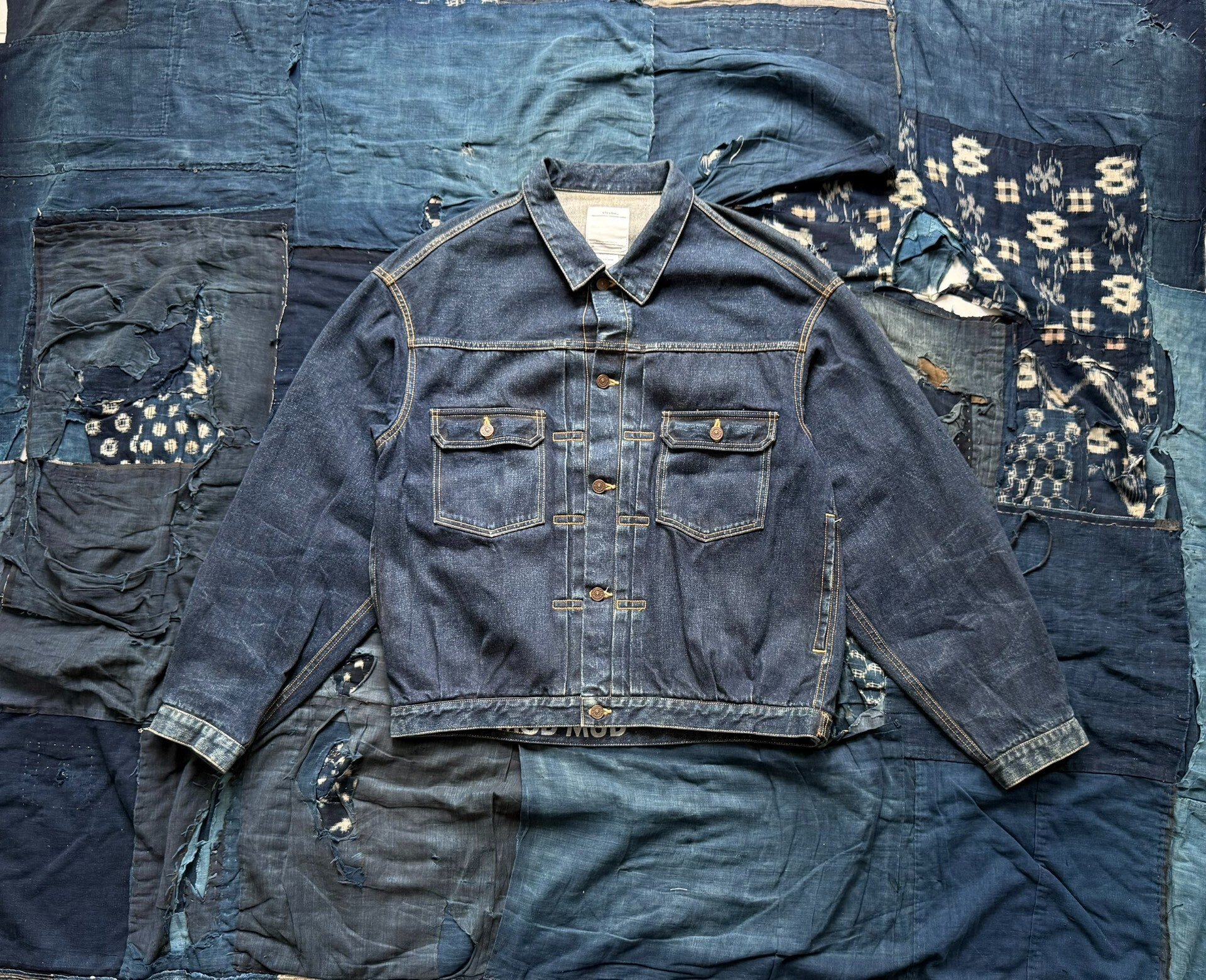 Visvim 101XX Damaged Mud Dyed Denim Jacket