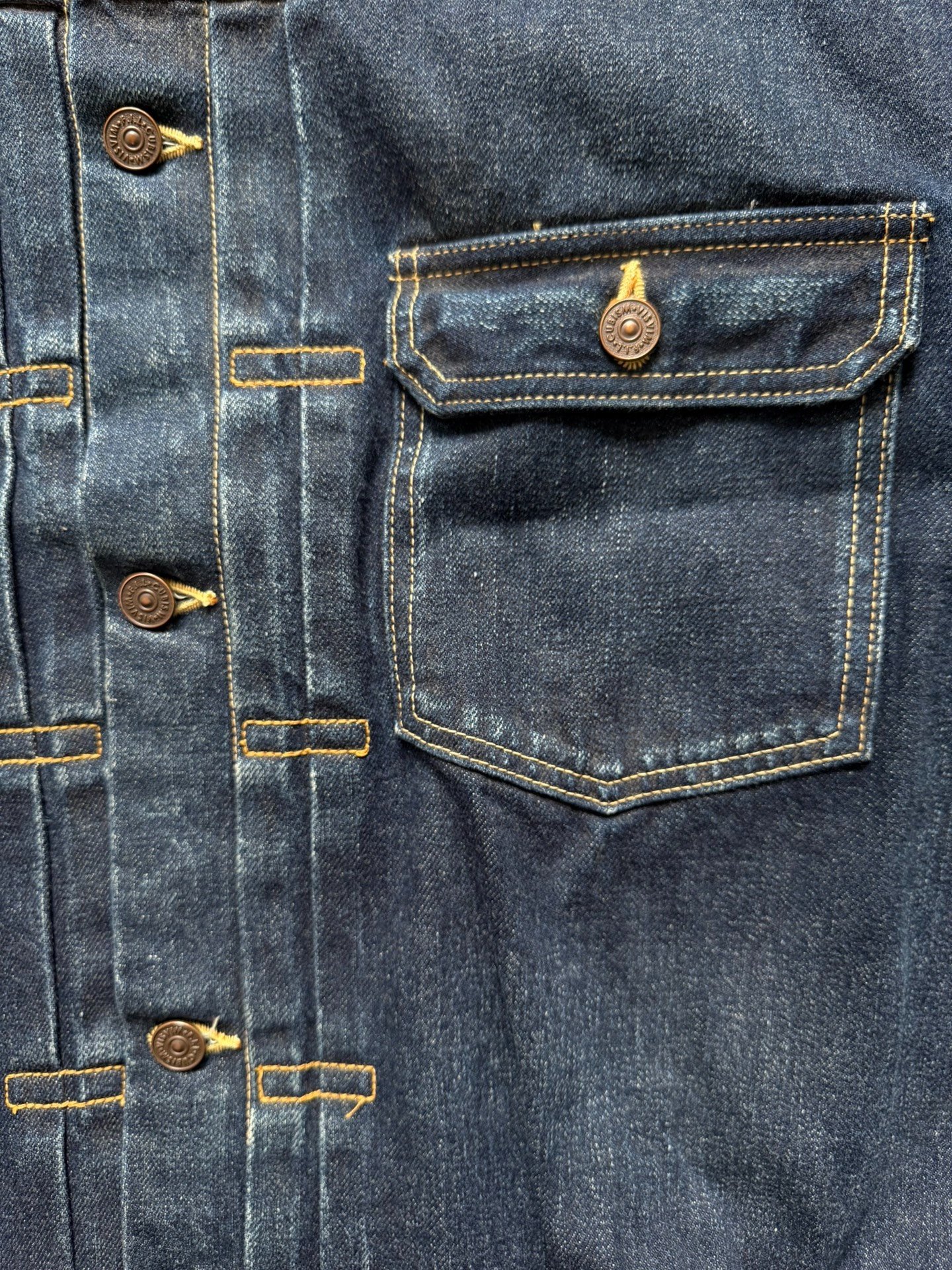 Visvim 101XX Damaged Mud Dyed Denim Jacket — back