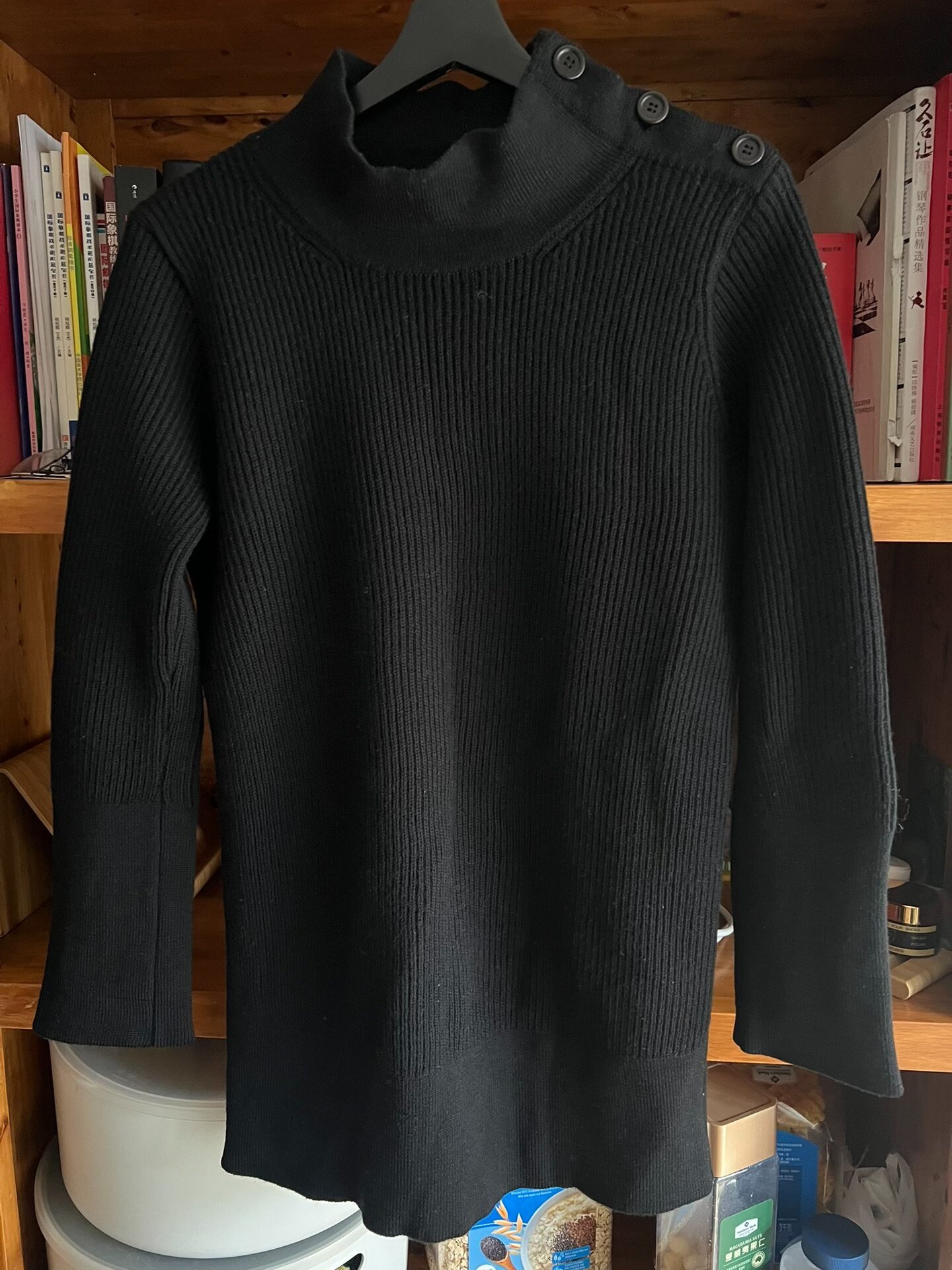 Margret Howell Black Mid-Length Wool Coat