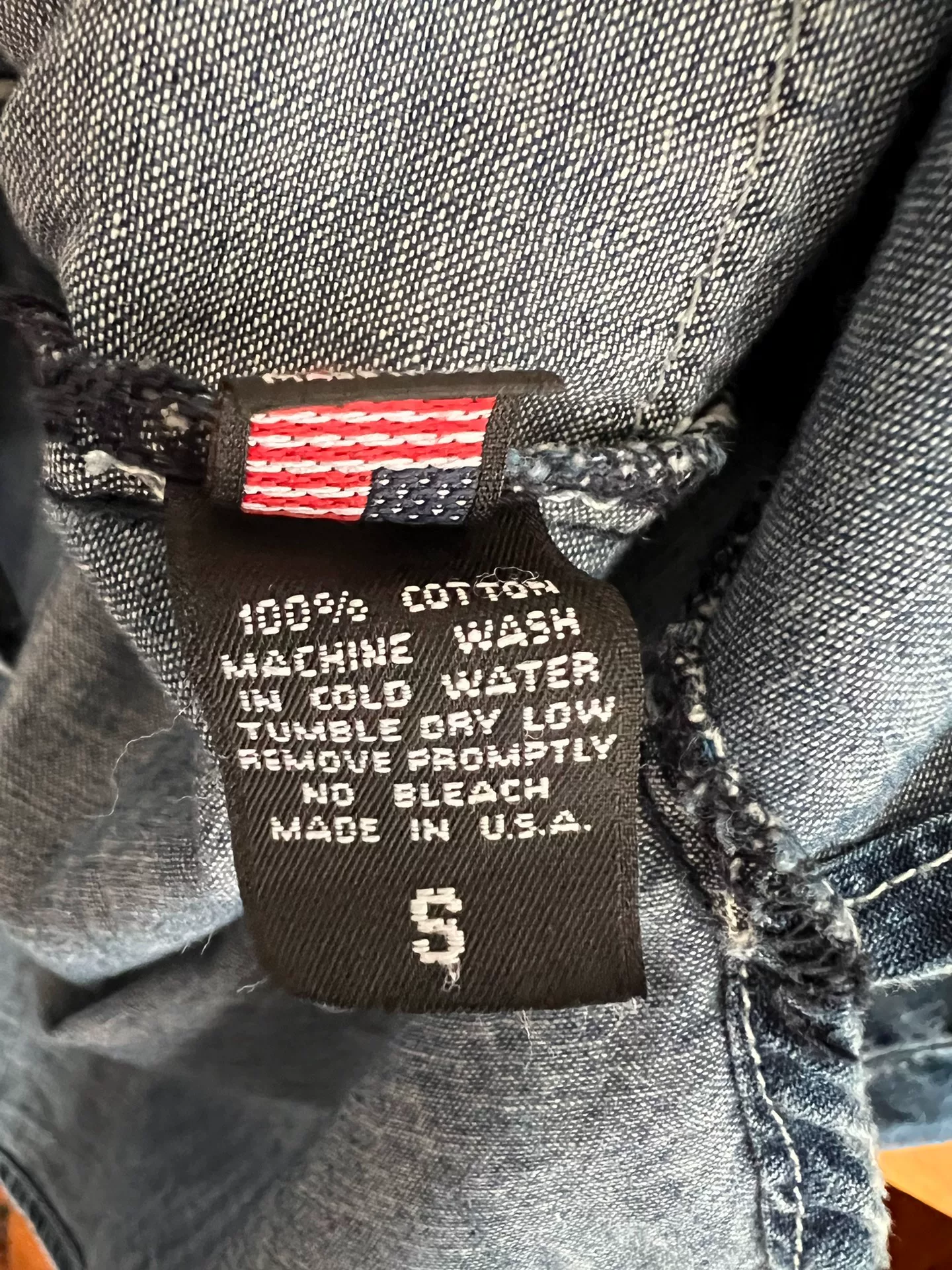 Dr Collectors Indigo Spliced Distressed Kimono Shirt — label