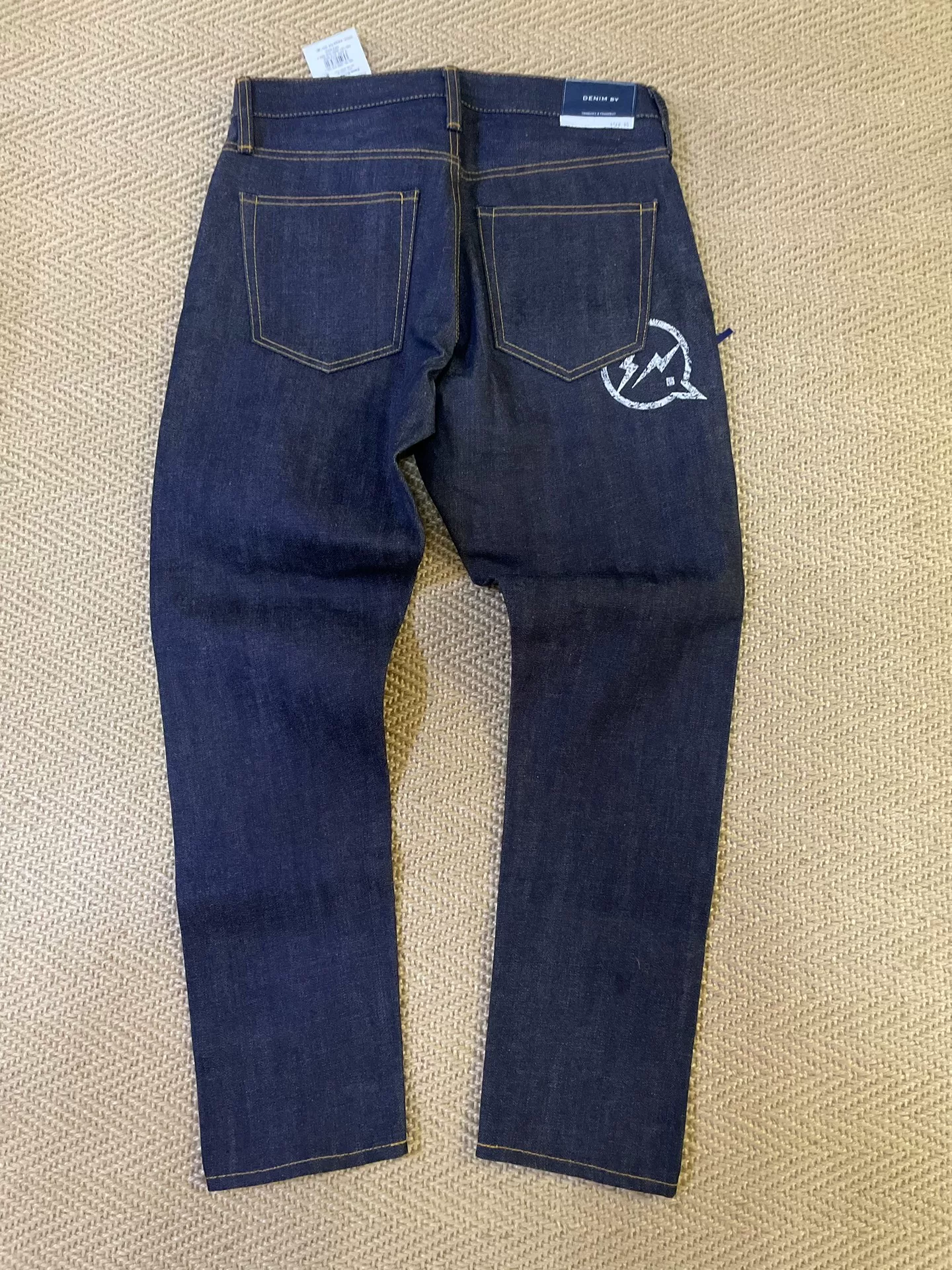 Vanquish & Fragment Embroidered Lightning Raw Denim Jeans