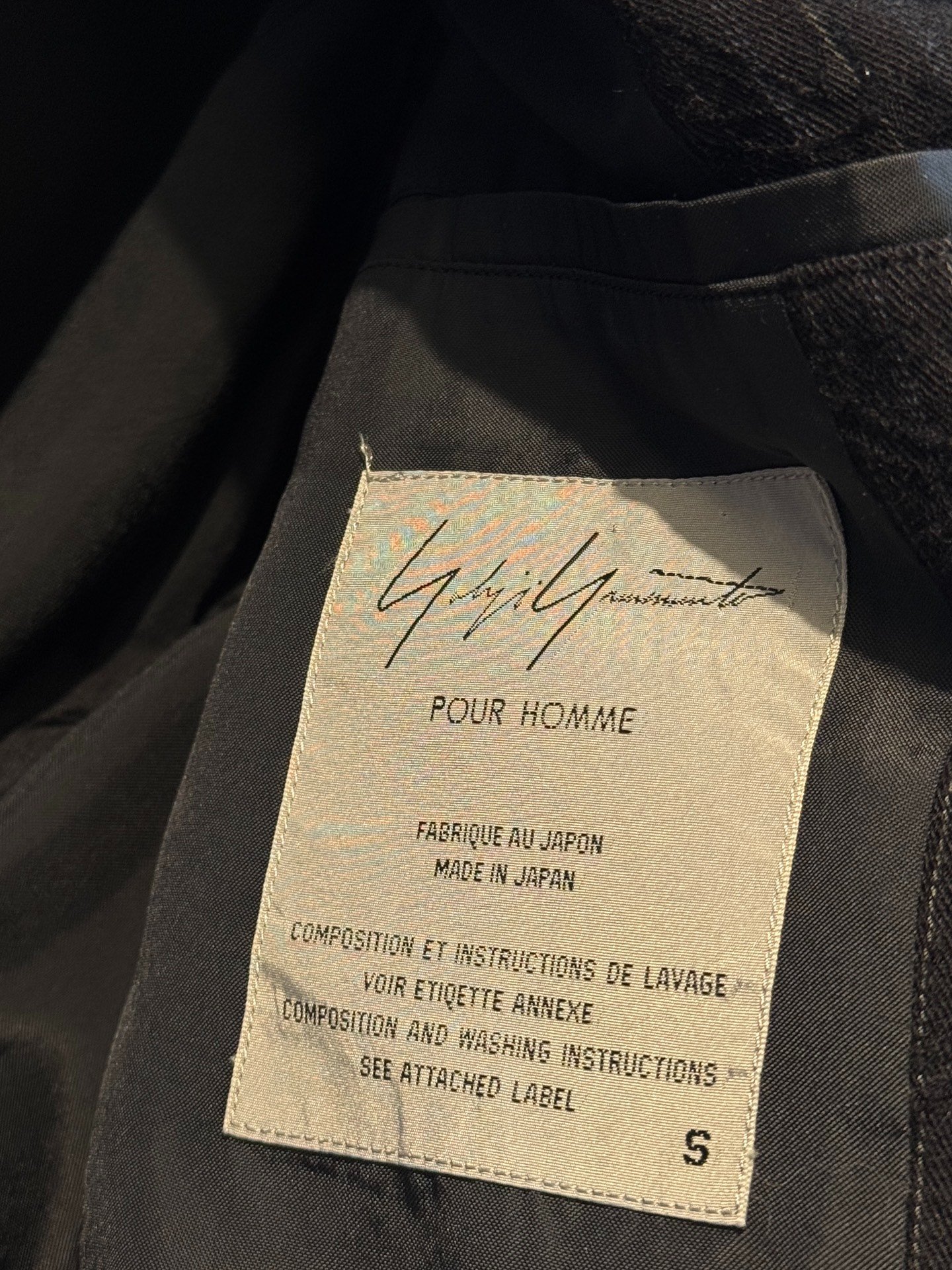 Yohji Yamamoto 98AW Tang Grass Jacquard Suit — label