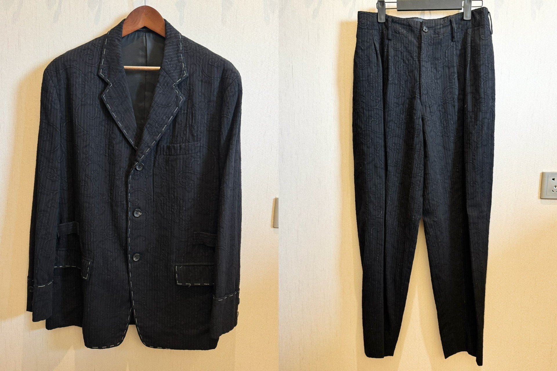 Yohji Yamamoto 98AW Tang Grass Jacquard Suit