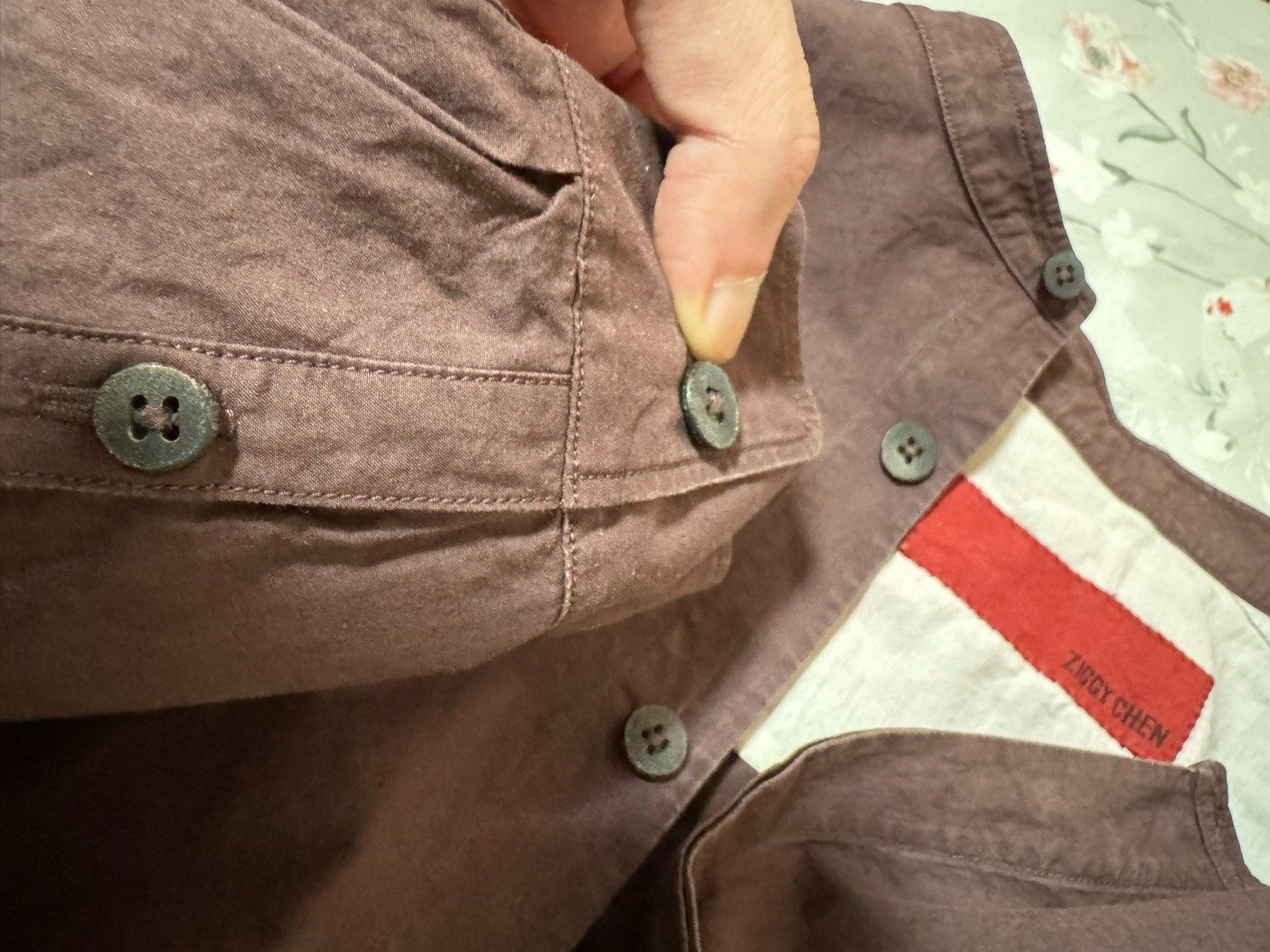 Ziggy Chen 14AW Brick Red Shirt Jacket — label