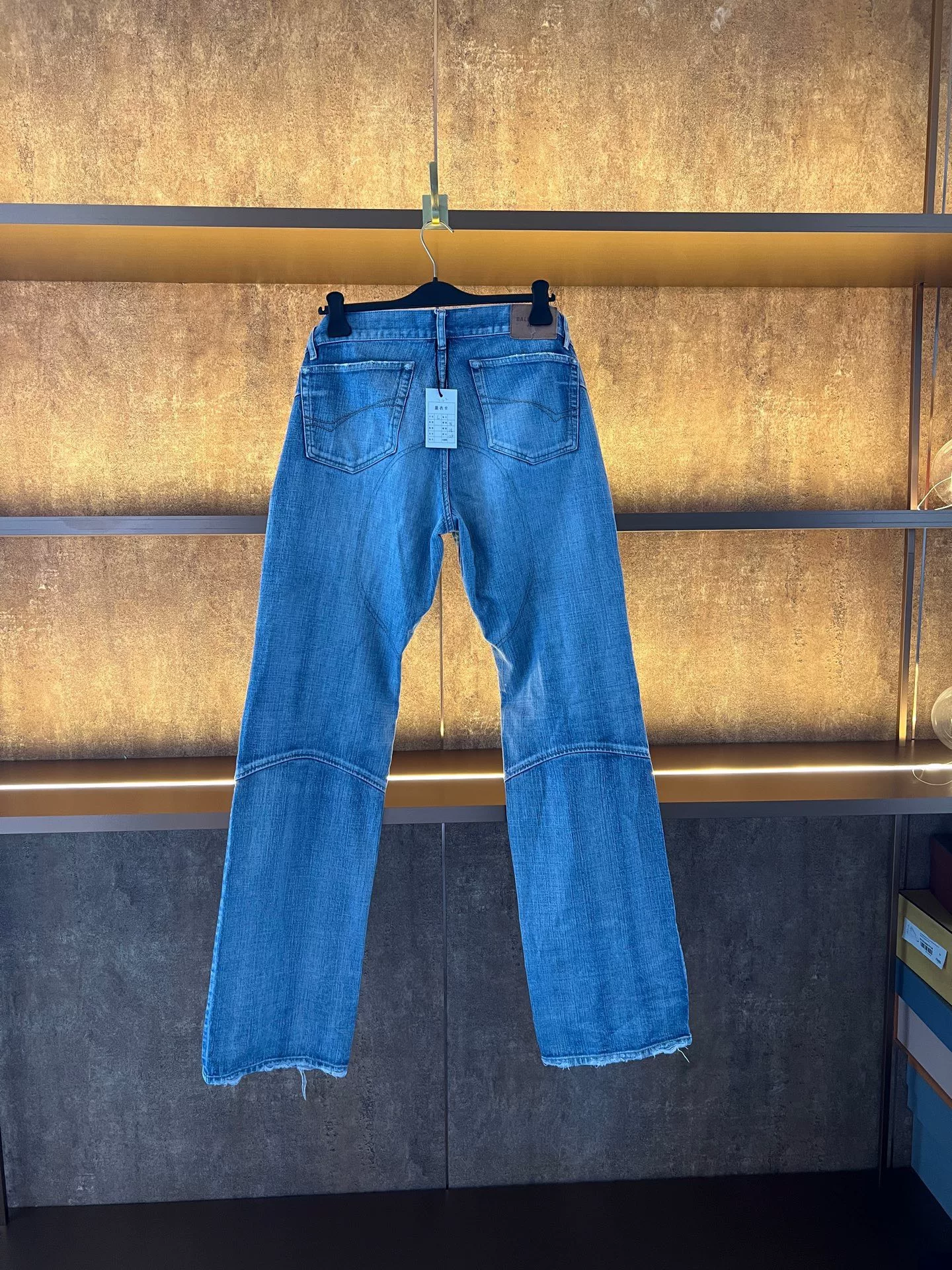 Balenciaga Low-Waist Washed Straight Jeans — front