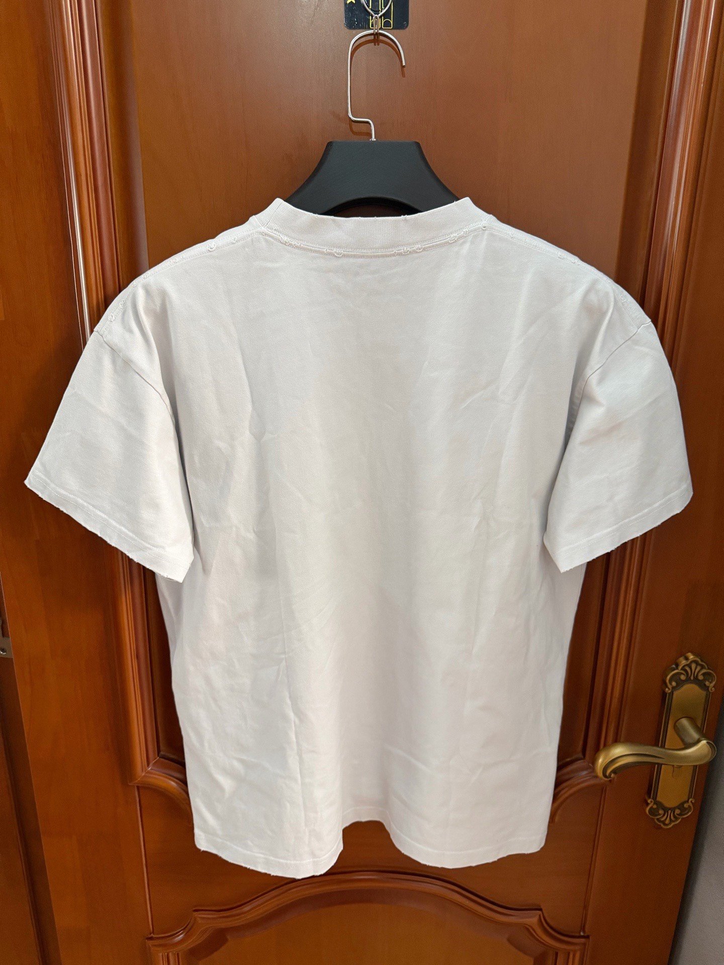 Balenciaga White Mirror Logo Short-Sleeve T-Shirt — front