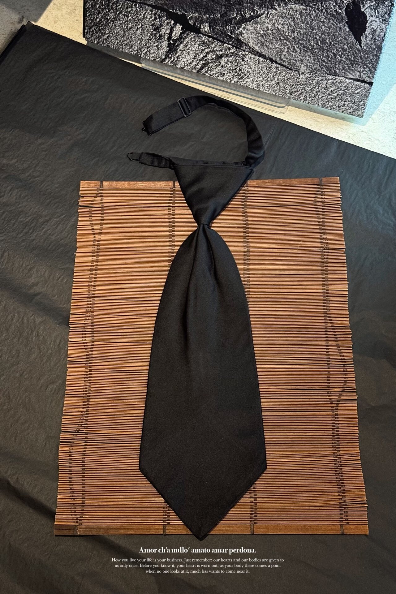 Yohji Yamamoto Ultra-Wide Bow Tie — detail