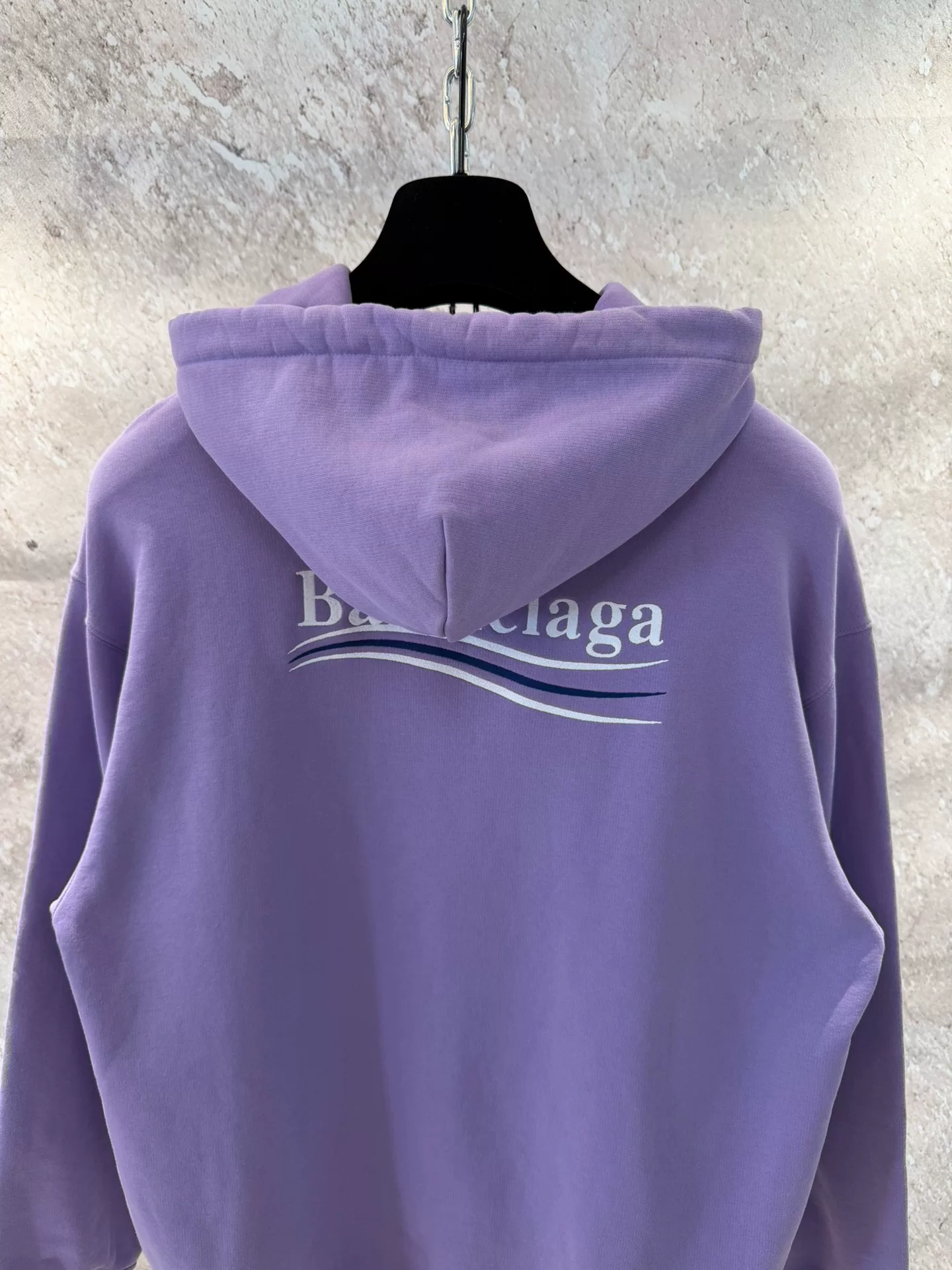 Balenciaga Purple Logo Embroidery Hoodie — back