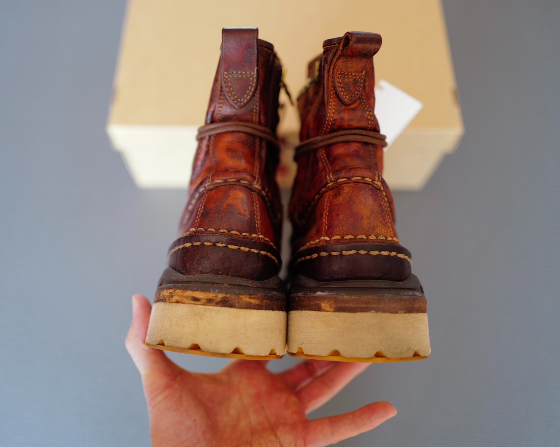 Visvim 19AW ICT Limited Mud-Dyed Grizzly Boots — back