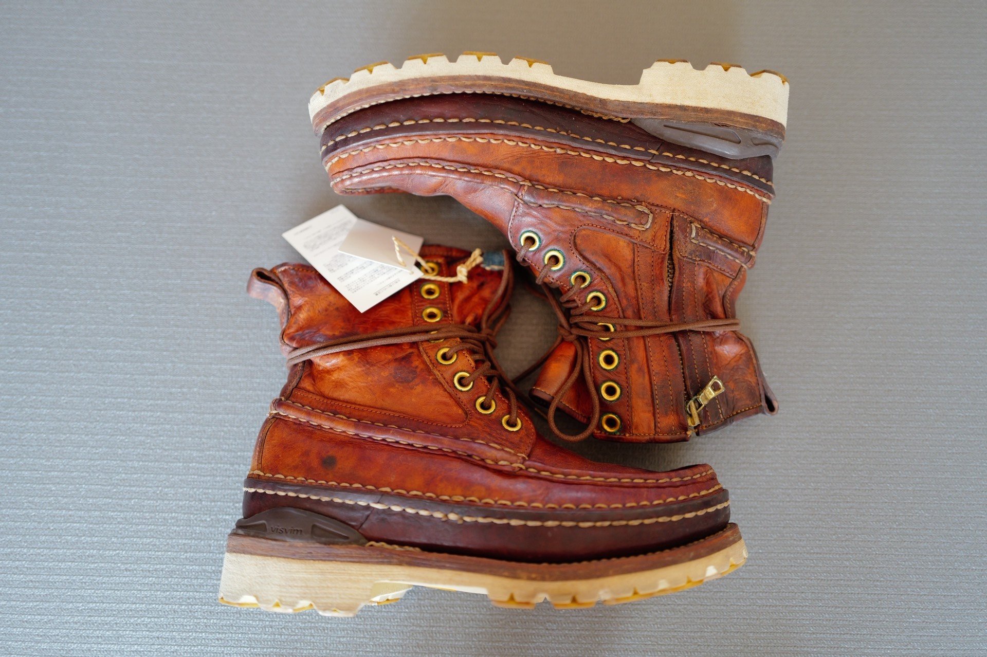 Visvim 19AW ICT Limited Mud-Dyed Grizzly Boots — front
