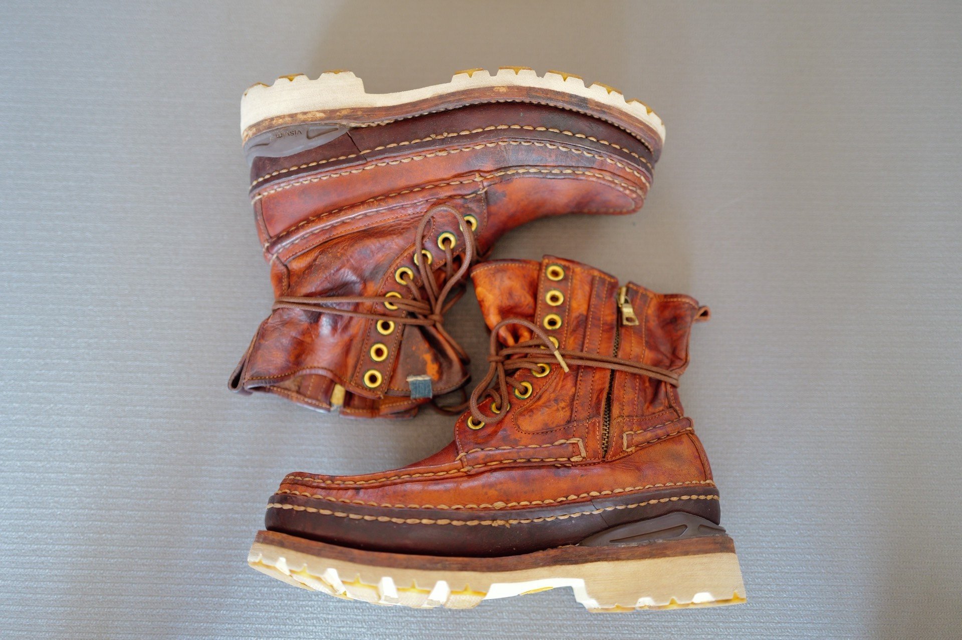 Visvim 19AW ICT Limited Mud-Dyed Grizzly Boots