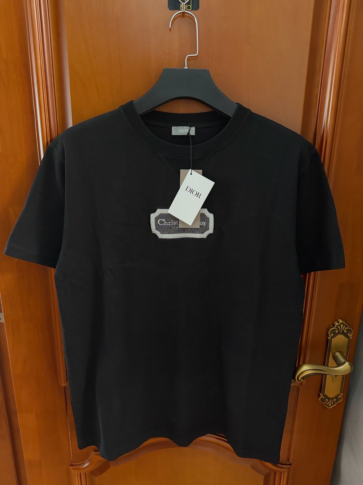 Dior Black Logo Embroidered Short-Sleeve T-Shirt