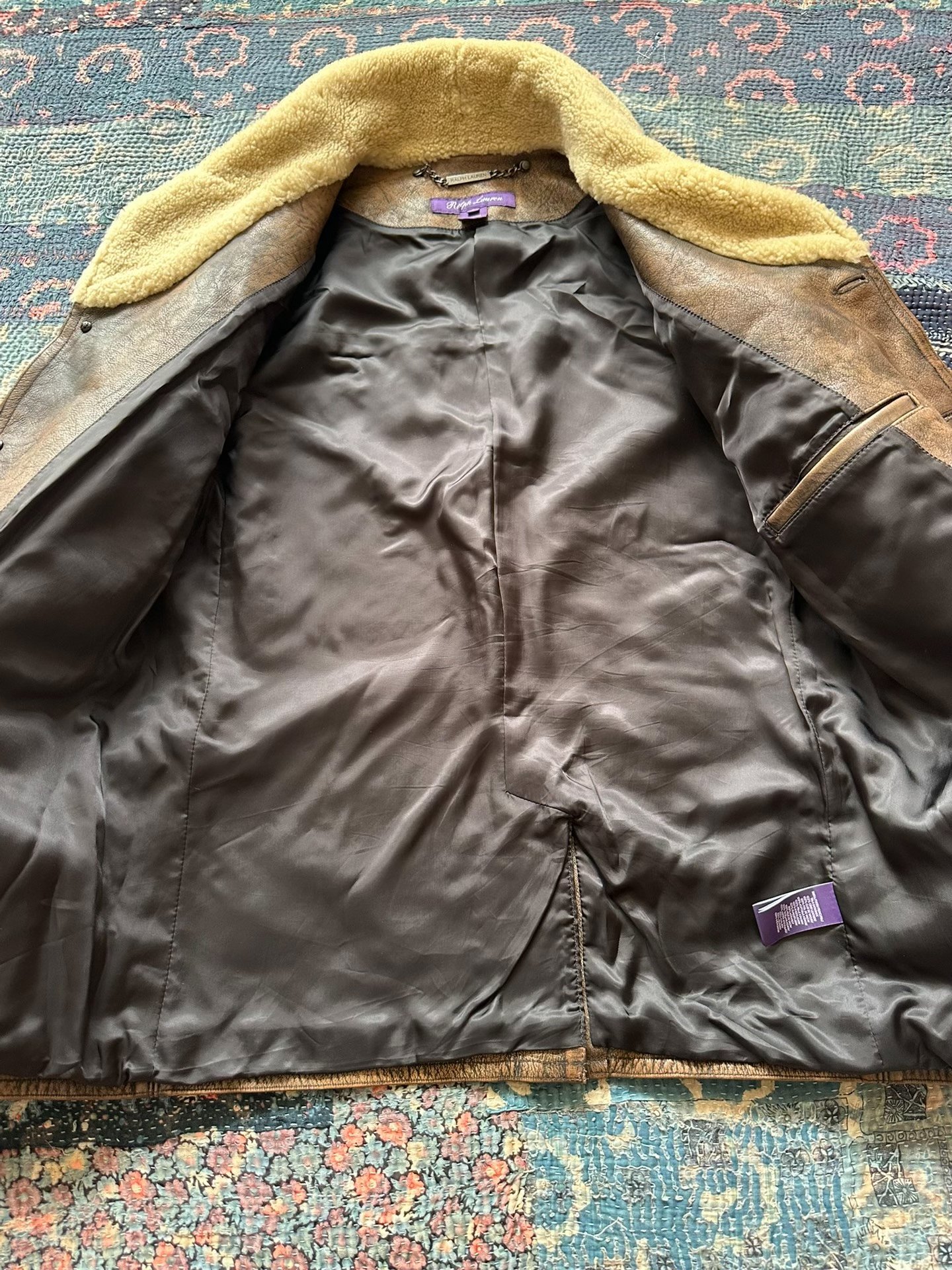 POLO Ralph Lauren Brown Leather Jacket — label