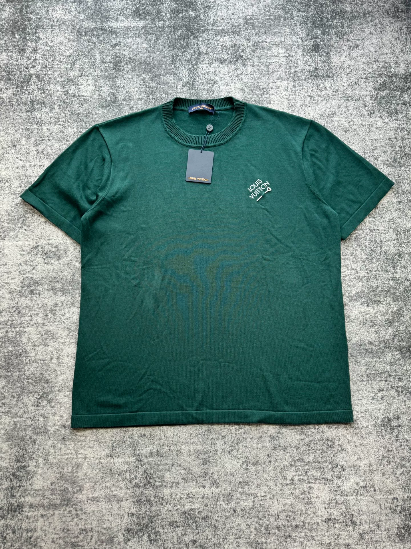 Louis Vuitton Dark Green Knit Short-Sleeve Top