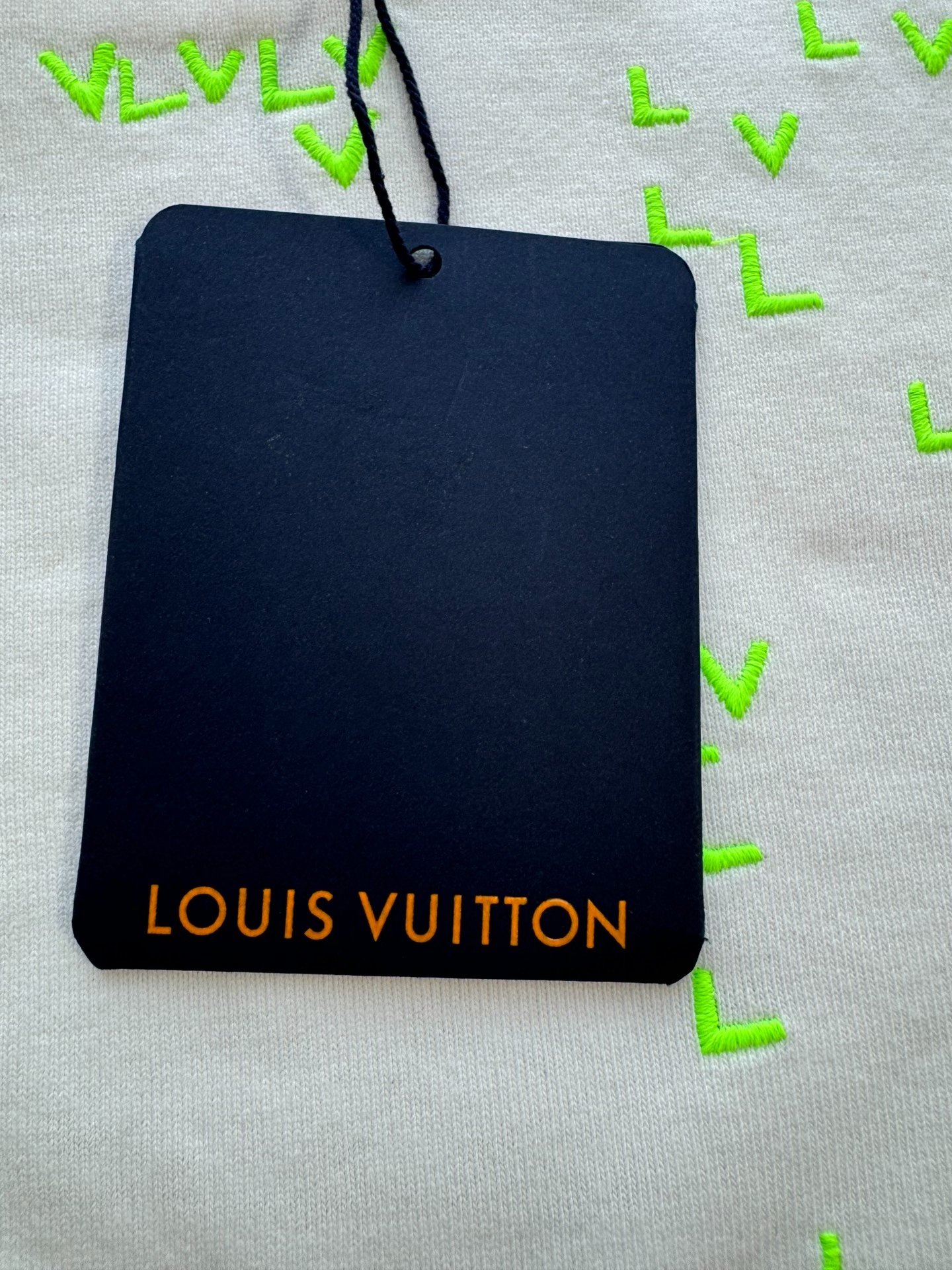 Louis Vuitton Neon Green Airplane Embroidered Tee — back