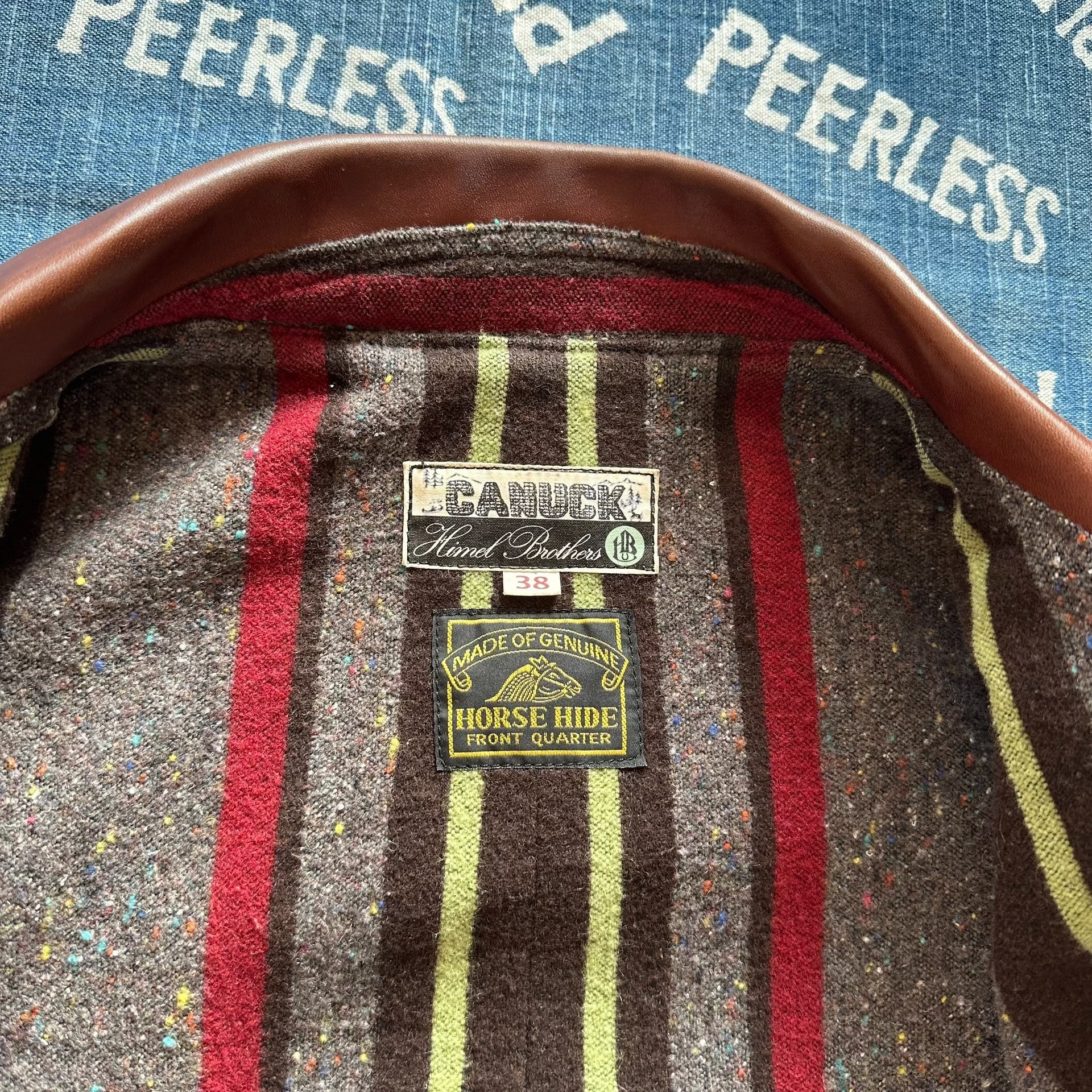 Himel Brothers Canuck Horse Hide Jacket — label