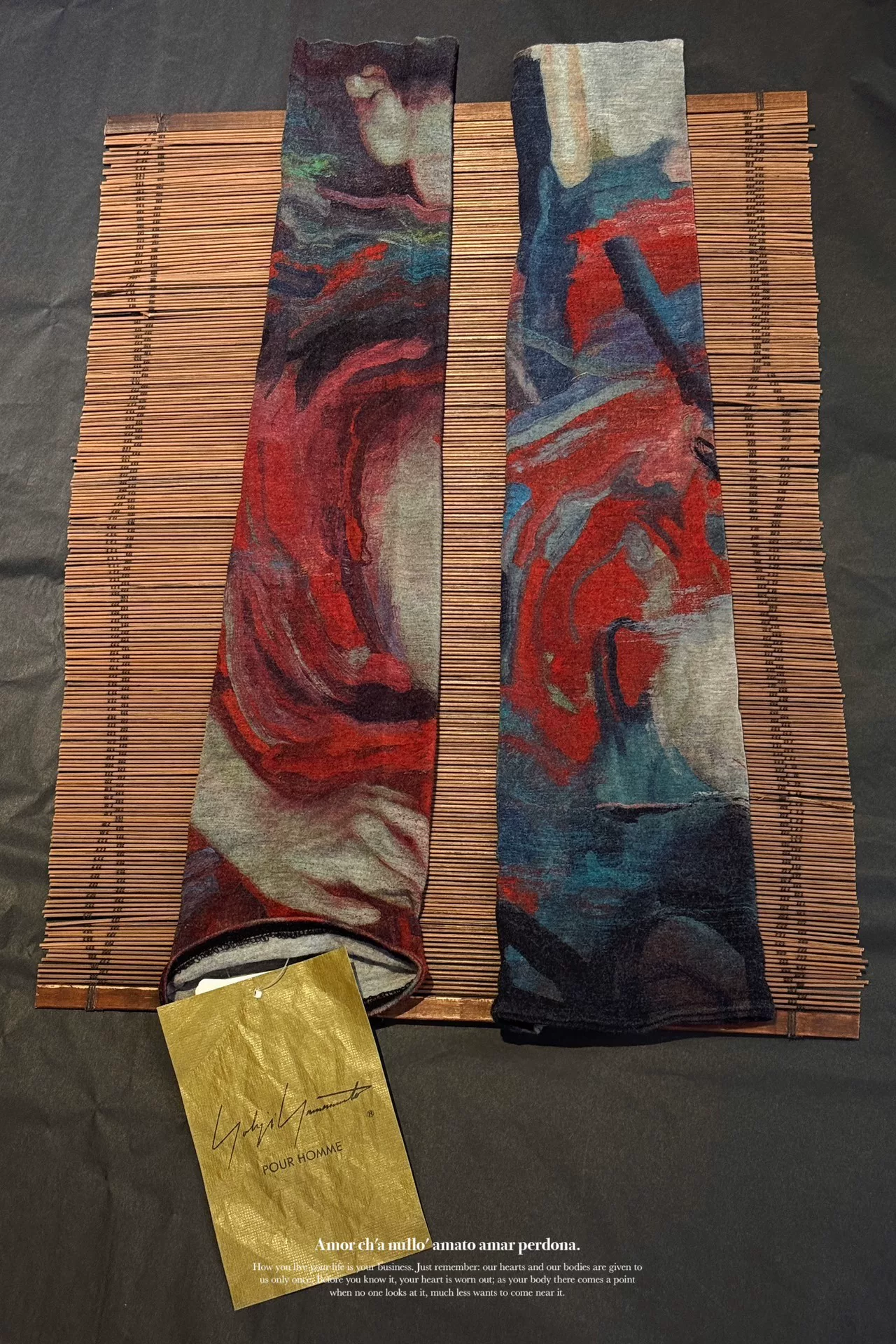 Yohji Yamamoto x James Jean Silk Arm Sleeves — detail