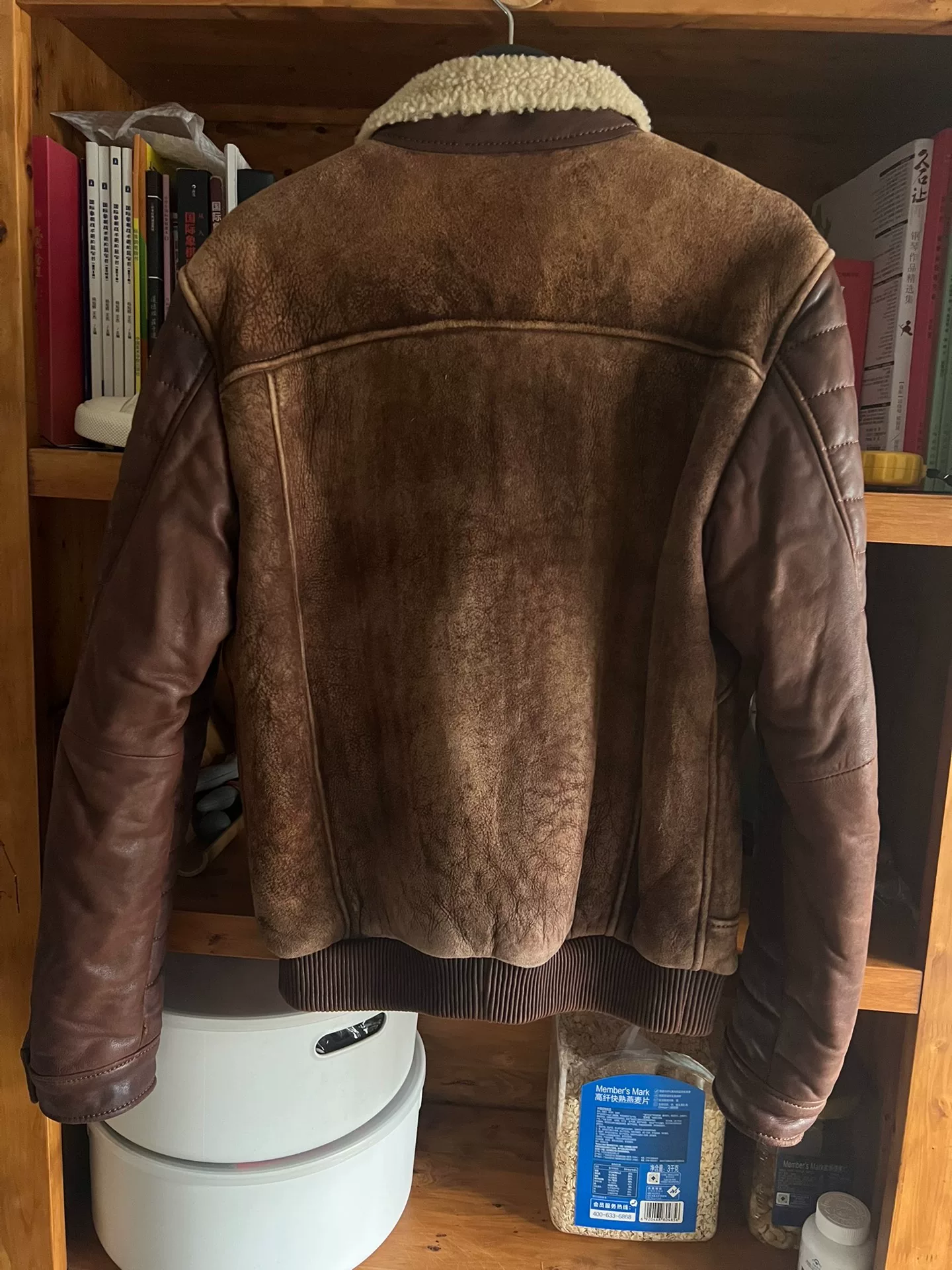 Marlboro Genuine Fur Leather Motorcycle Jacket — back