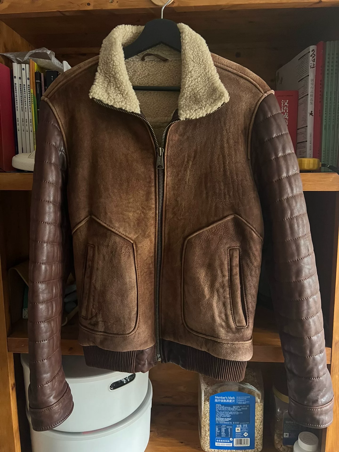 Marlboro Genuine Fur Leather Motorcycle Jacket — front
