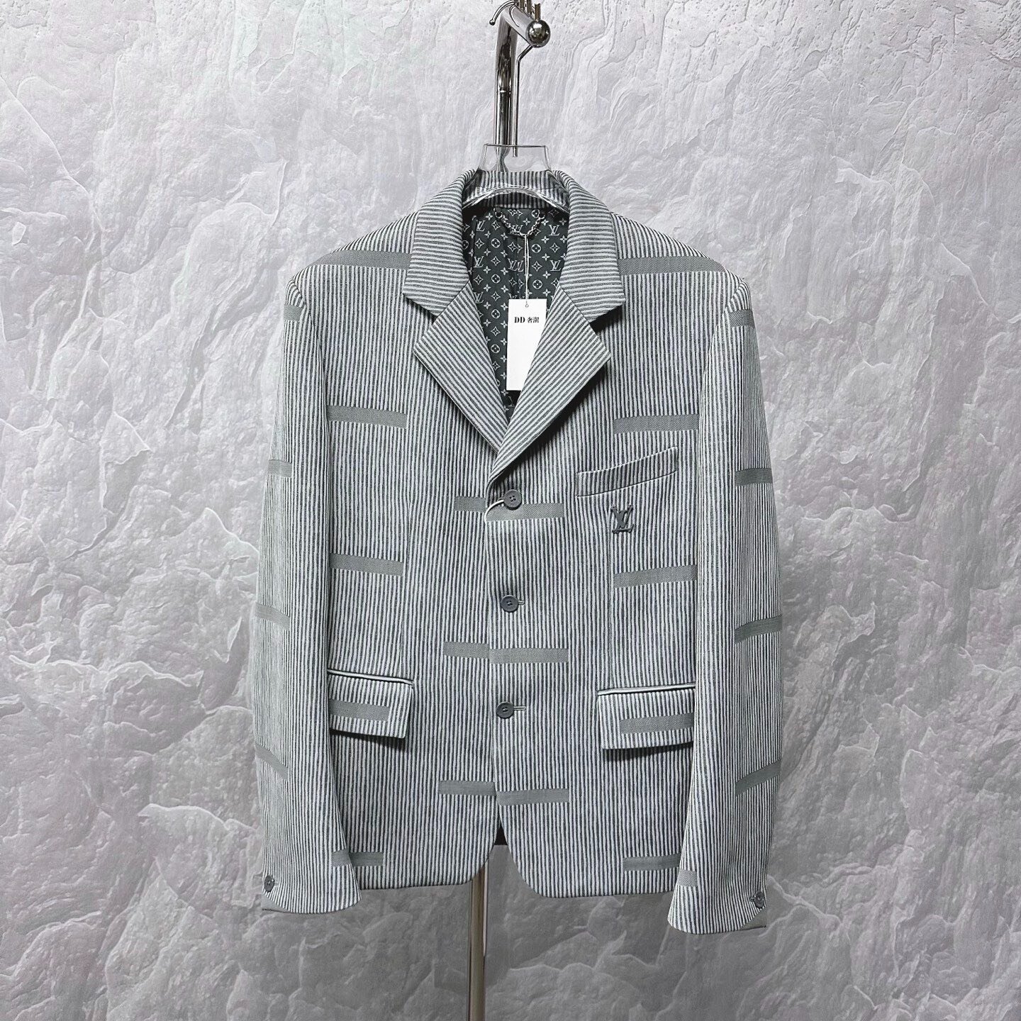 Louis Vuitton SS25 Stripe Logo Wool Blazer