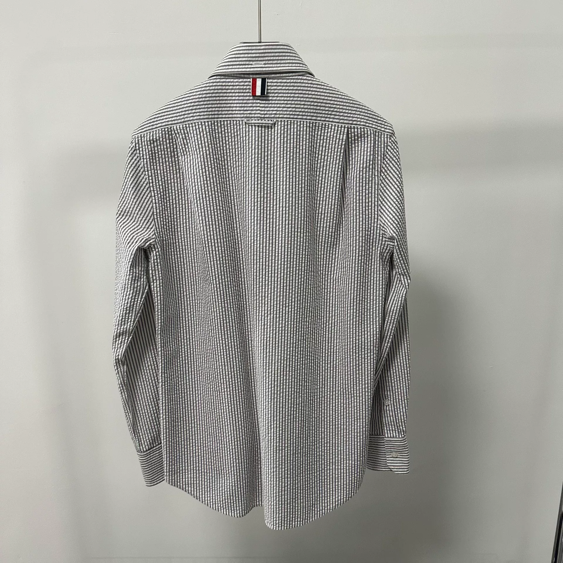 Thom Browne Gray White Striped Shirt — back