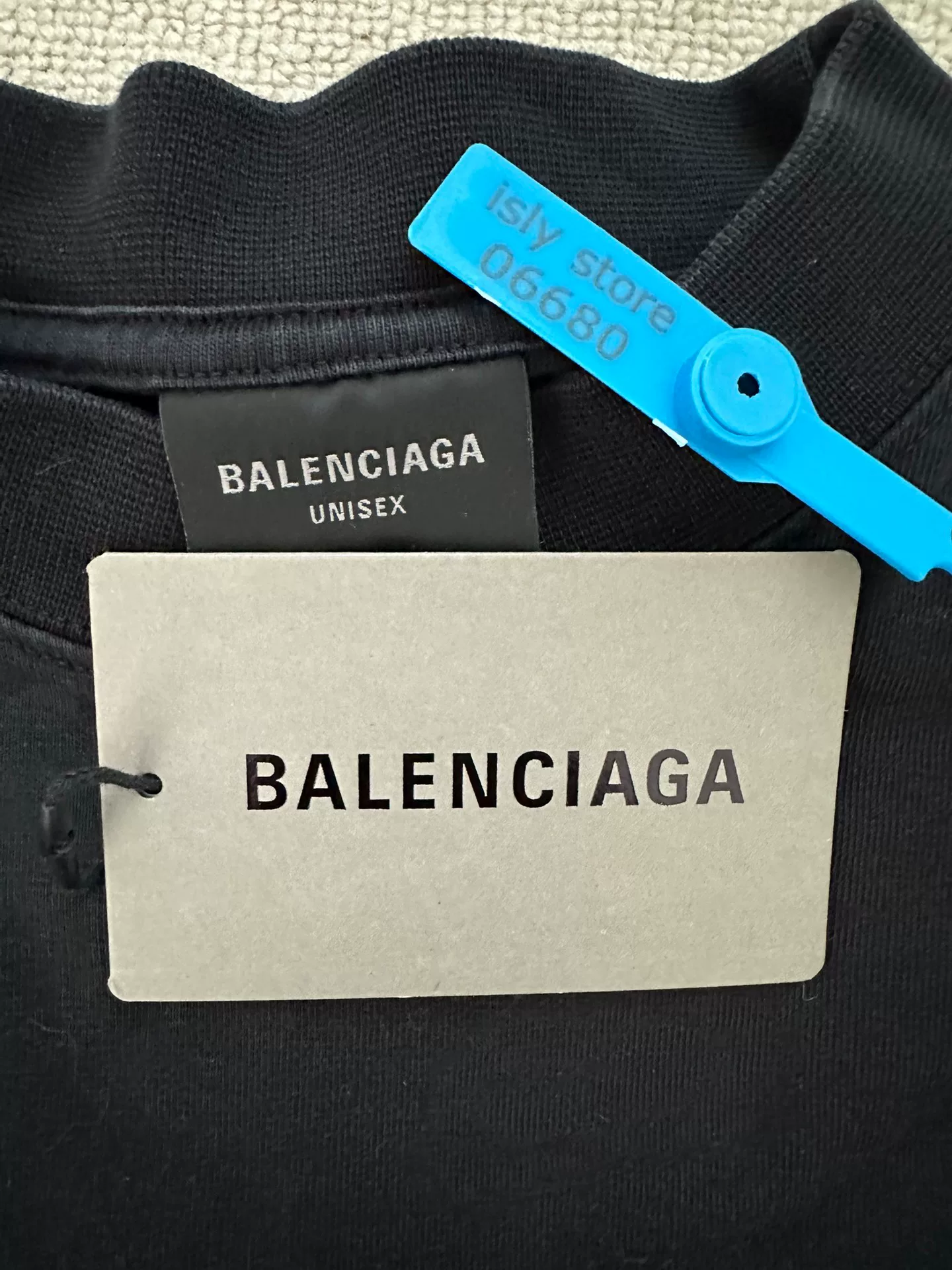 Balenciaga Loose BB Print Crew Neck T-Shirt — label