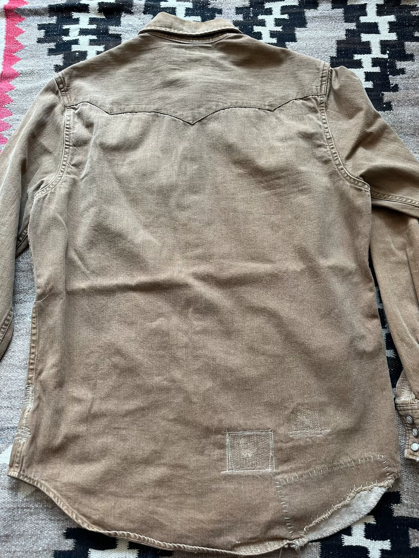 RRL Distressed Western Shirt — front