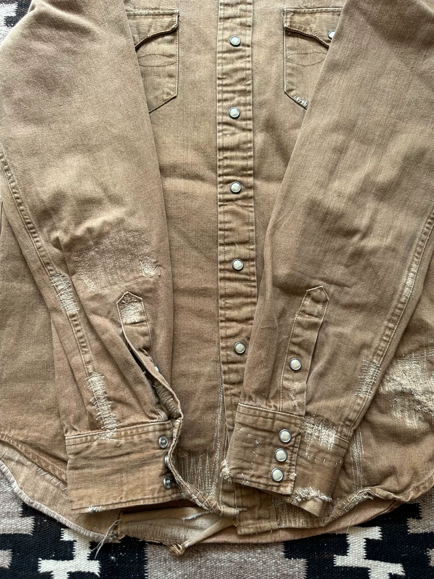 RRL Distressed Western Shirt — back
