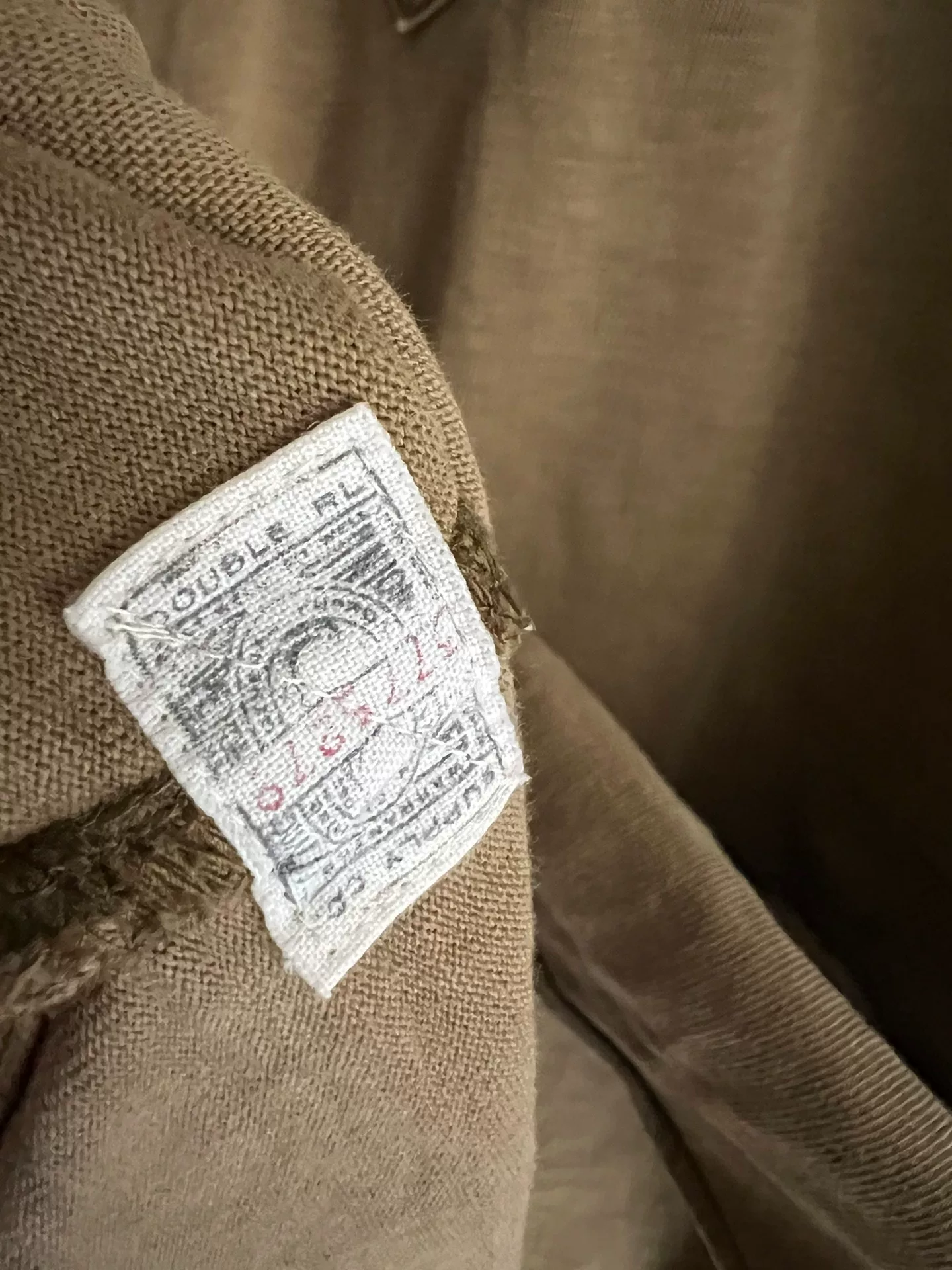 RRL Khaki Military Pullover Shirt Jacket — label