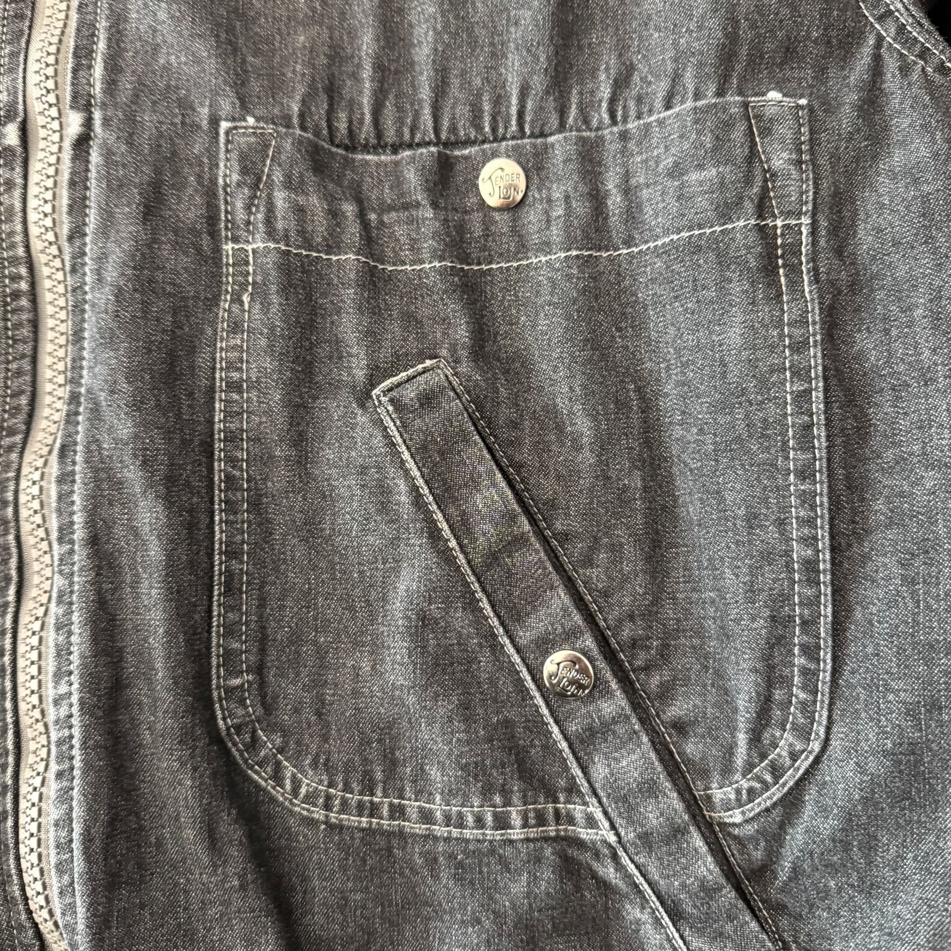 Tenderloin Ma1 Black Washed Denim Jacket — detail