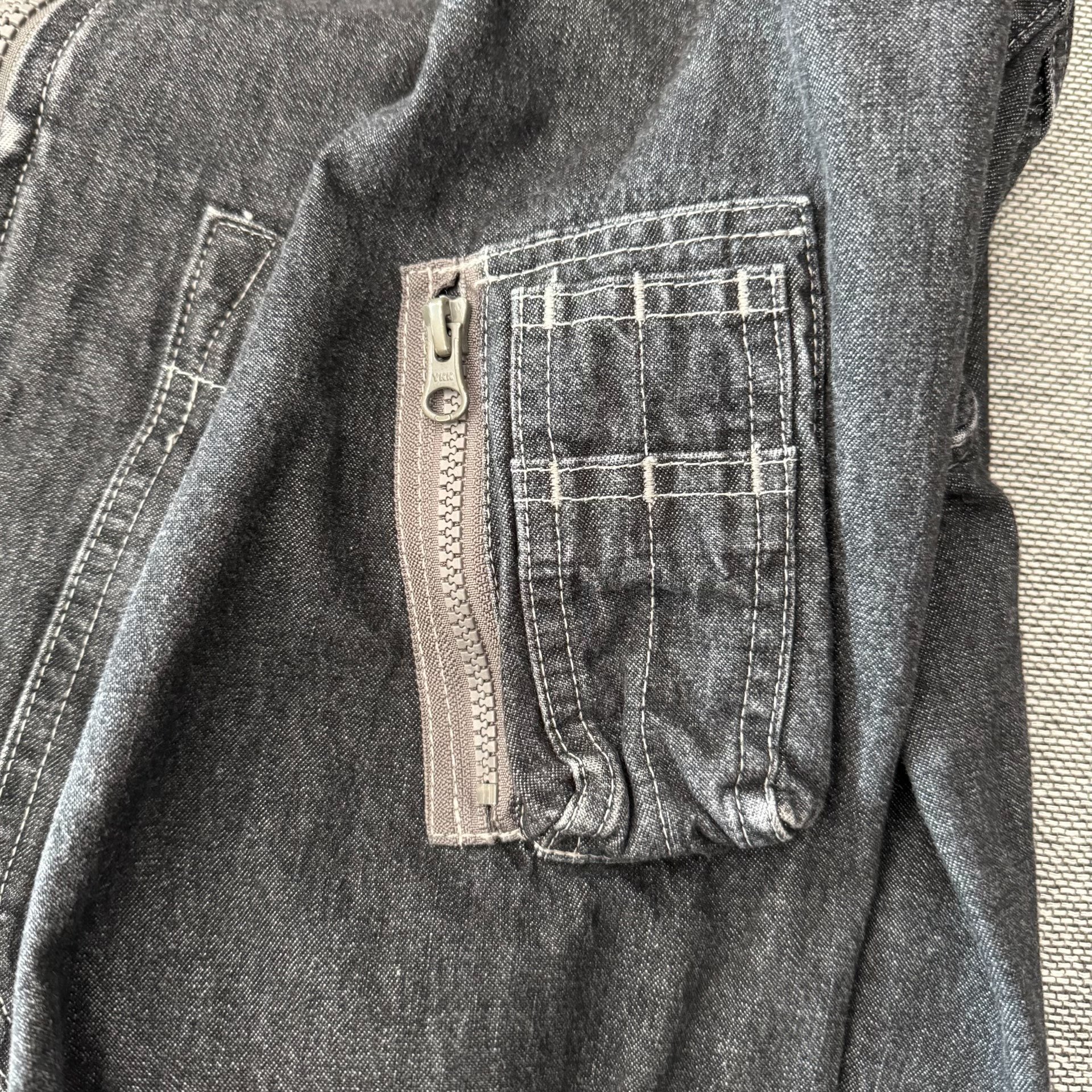 Tenderloin Ma1 Black Washed Denim Jacket — label