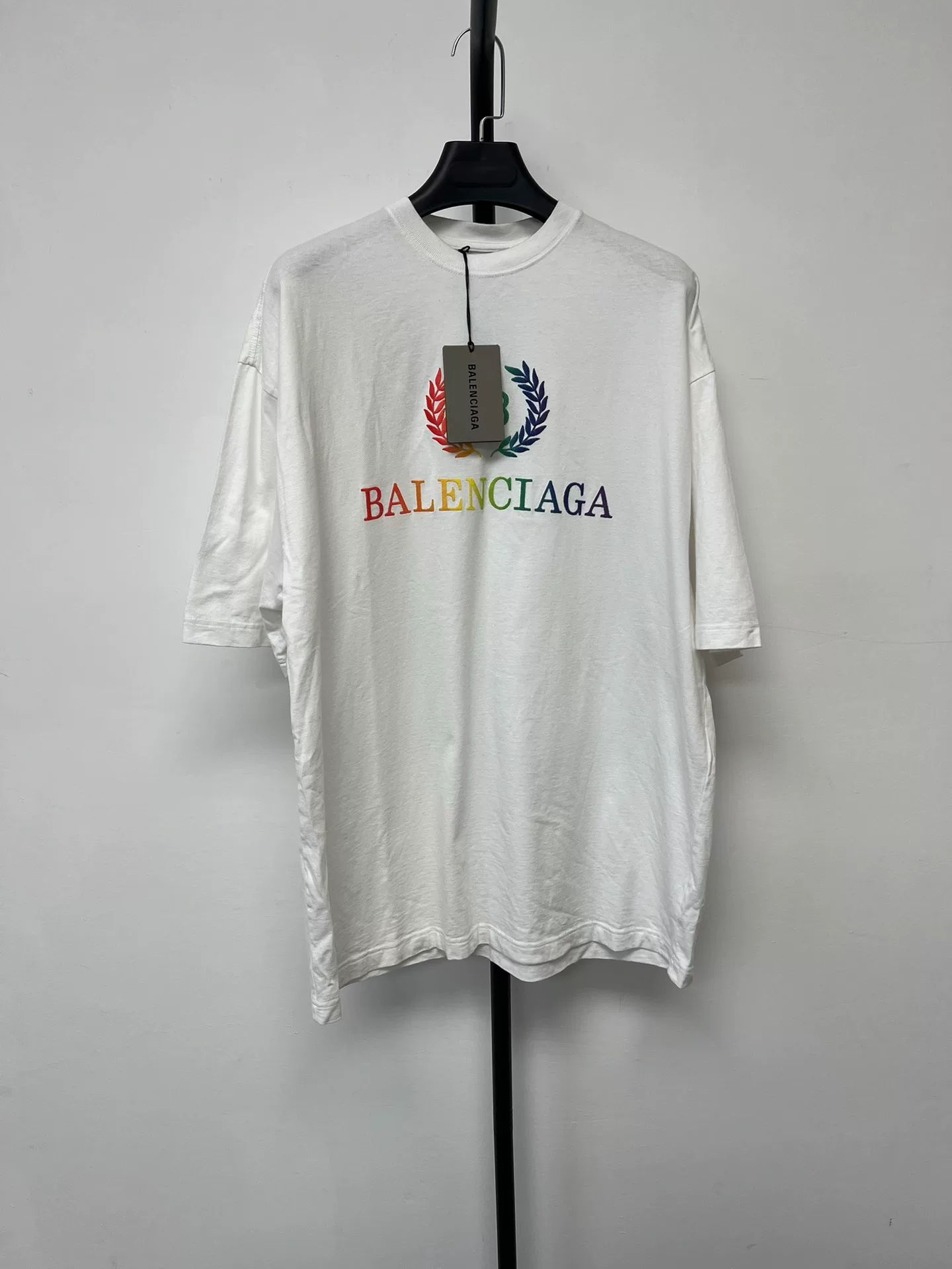 Balenciaga Rainbow Logo Oversized T-Shirt