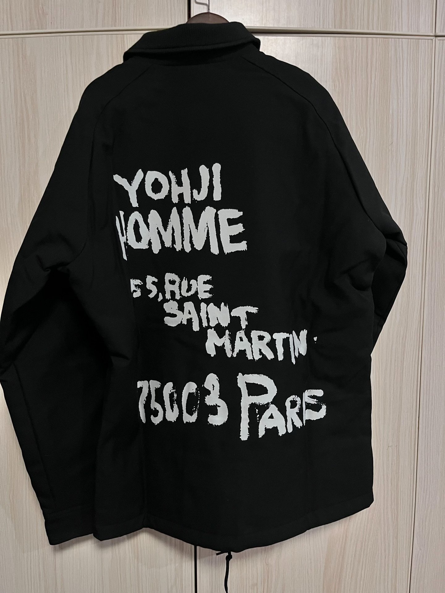 Yohji Yamamoto 22AW Black Slogan Jacket — back
