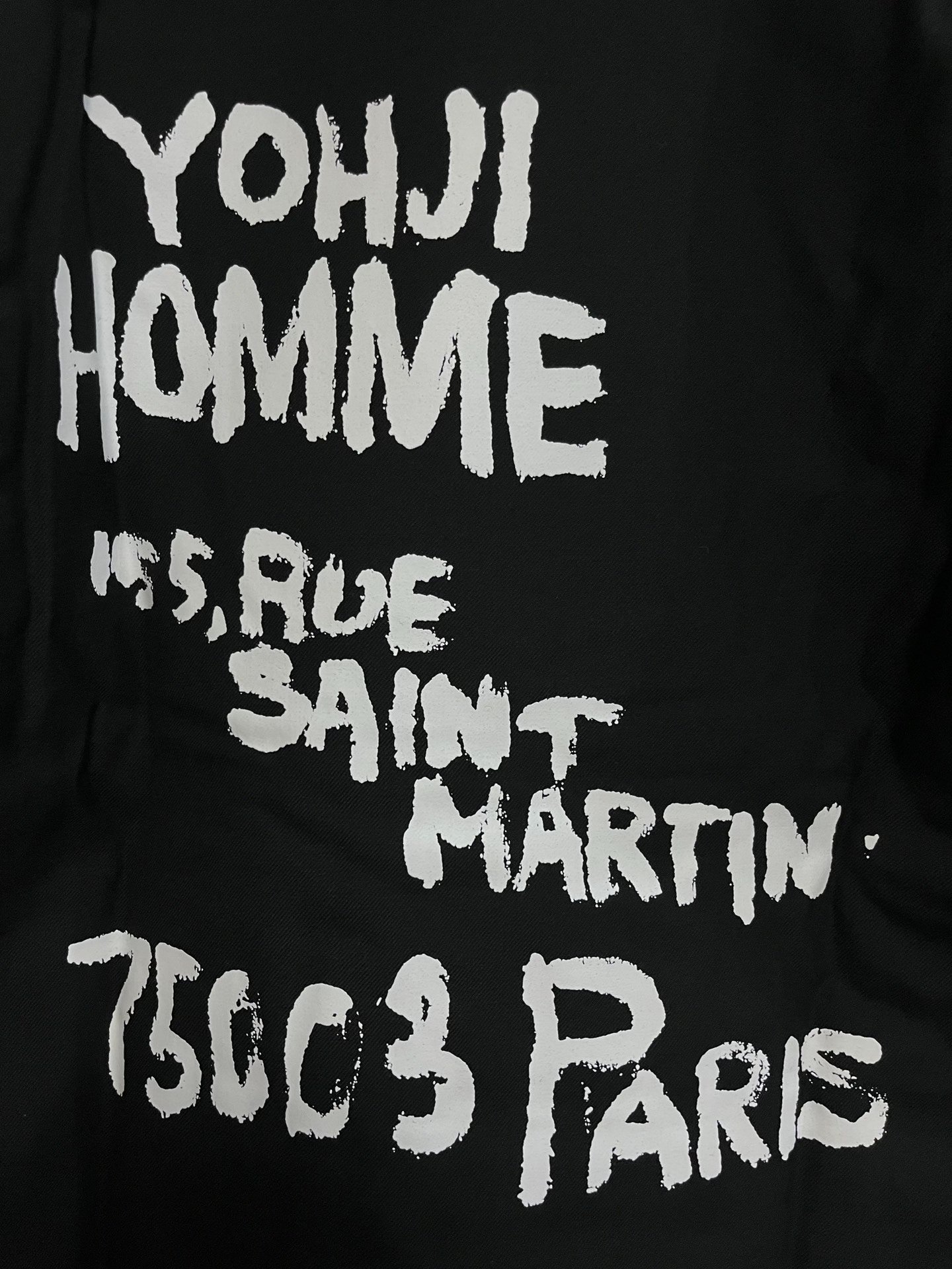 Yohji Yamamoto 22AW Black Slogan Jacket — label