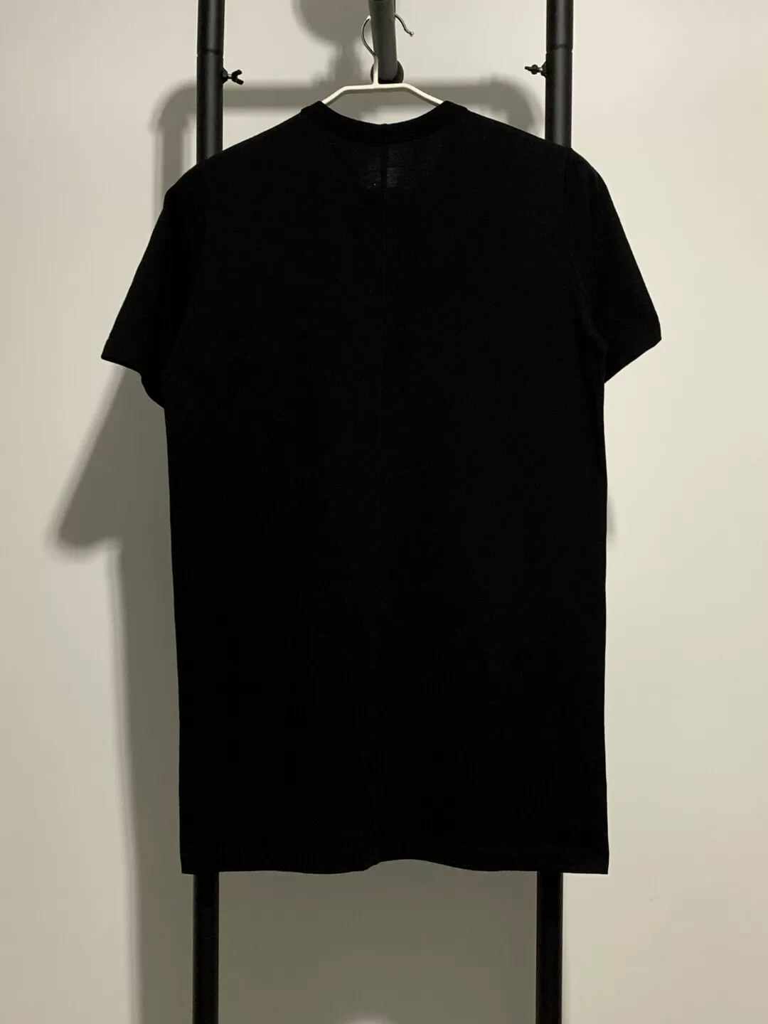 Rick Owens Black Short-Sleeve Back Print Tee — front