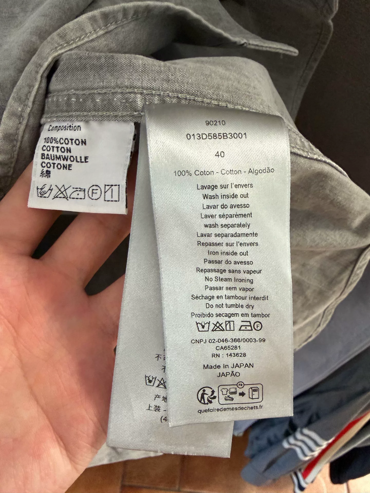 Dior Gray All-Over Logo Denim Shirt — back