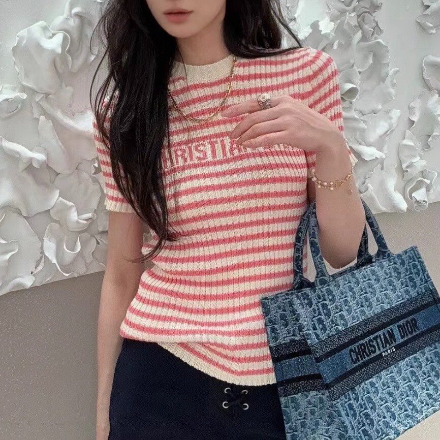 Dior Dioriviera FW24 Logo Striped Knit Top