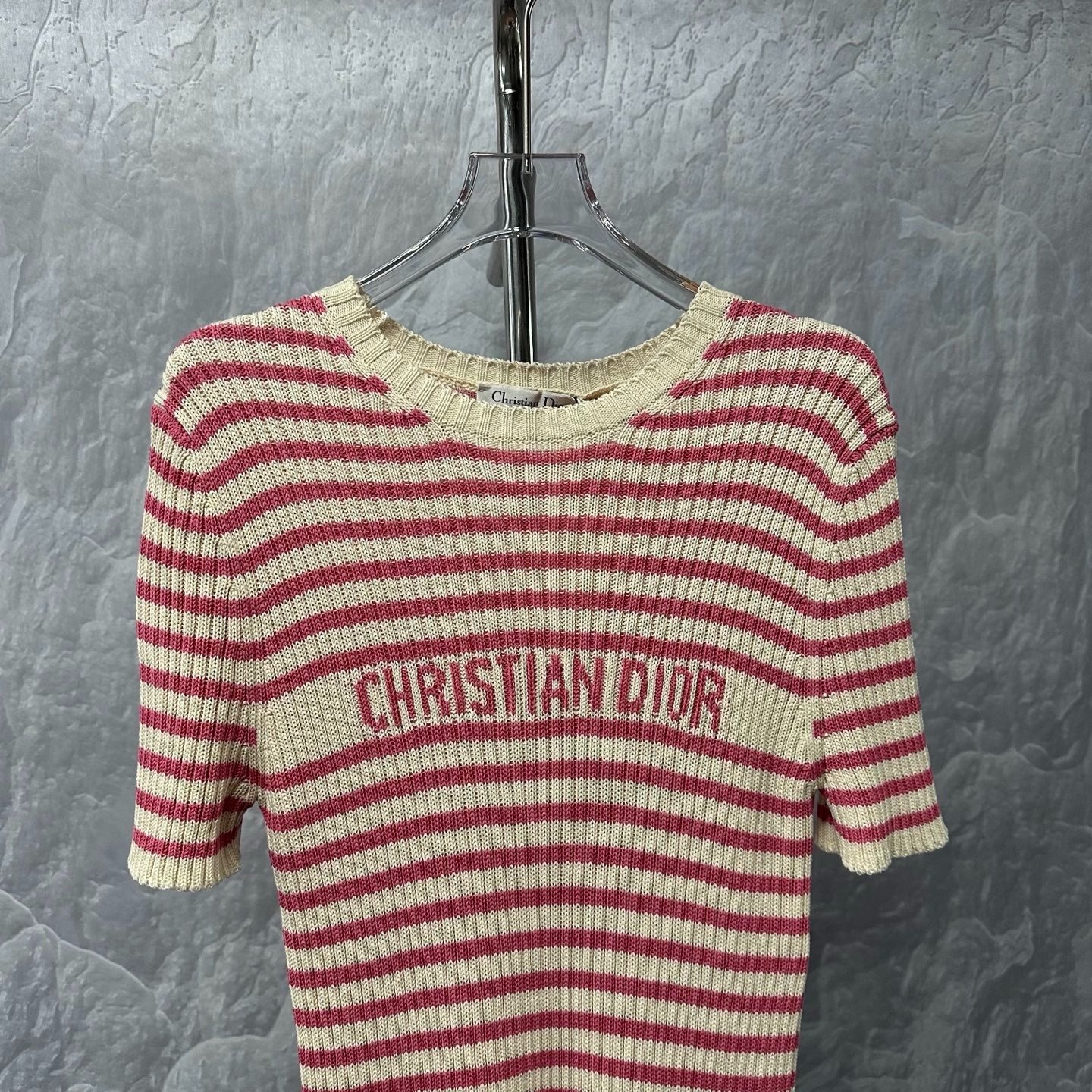 Dior Dioriviera FW24 Logo Striped Knit Top — detail
